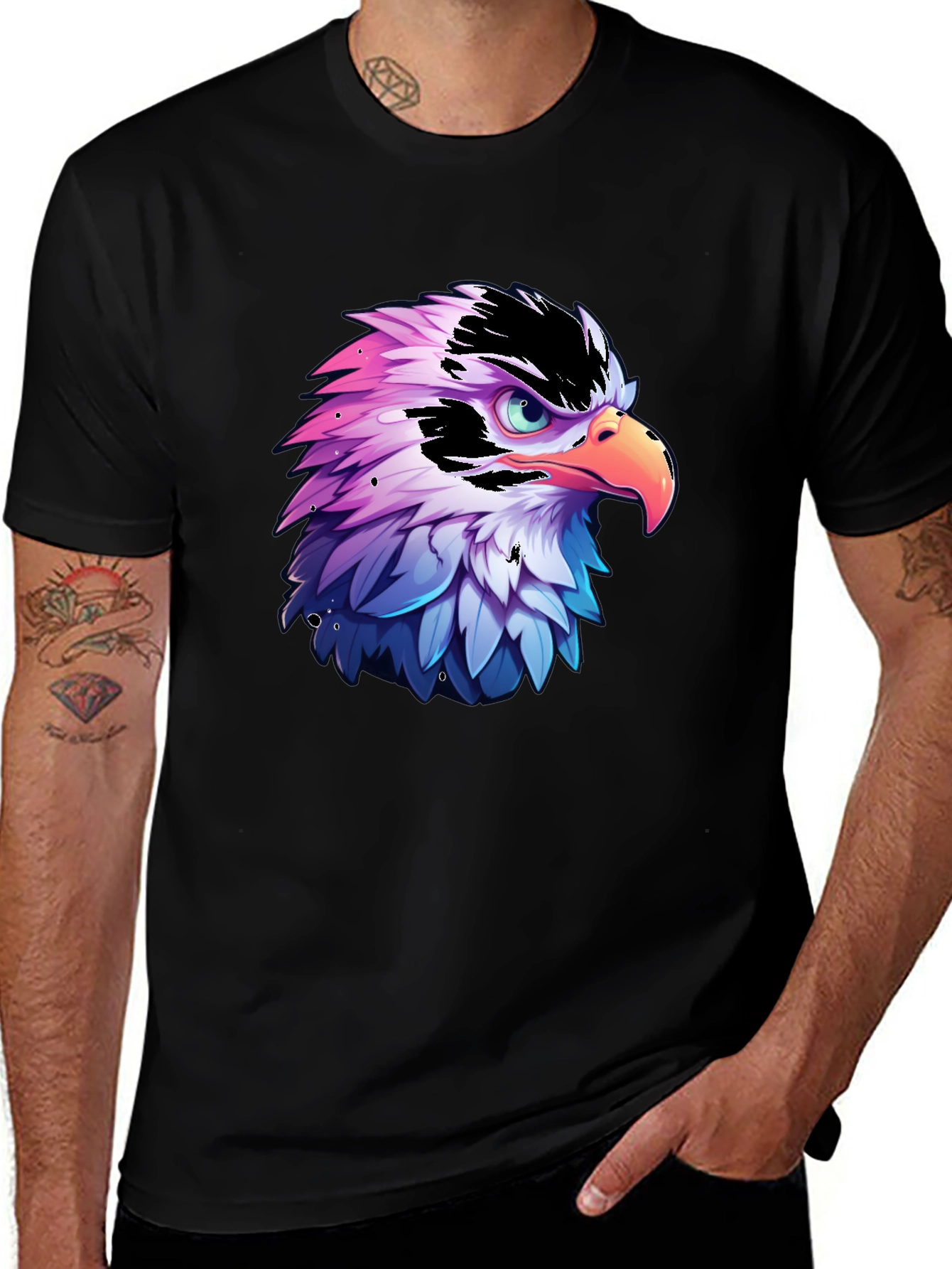 Variant 22 of Eagle Graphic Print Black T-Shirt