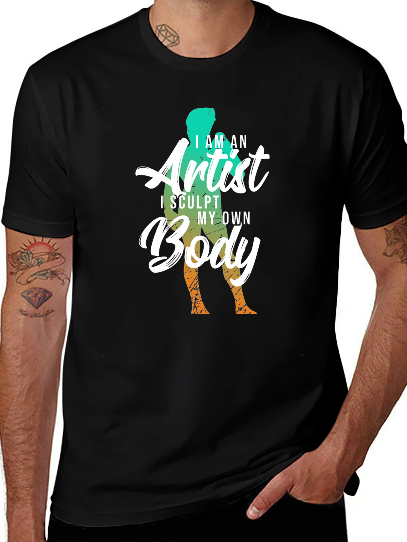 Variant 14 of Sculpt My Own Body Artist Tee - Black
