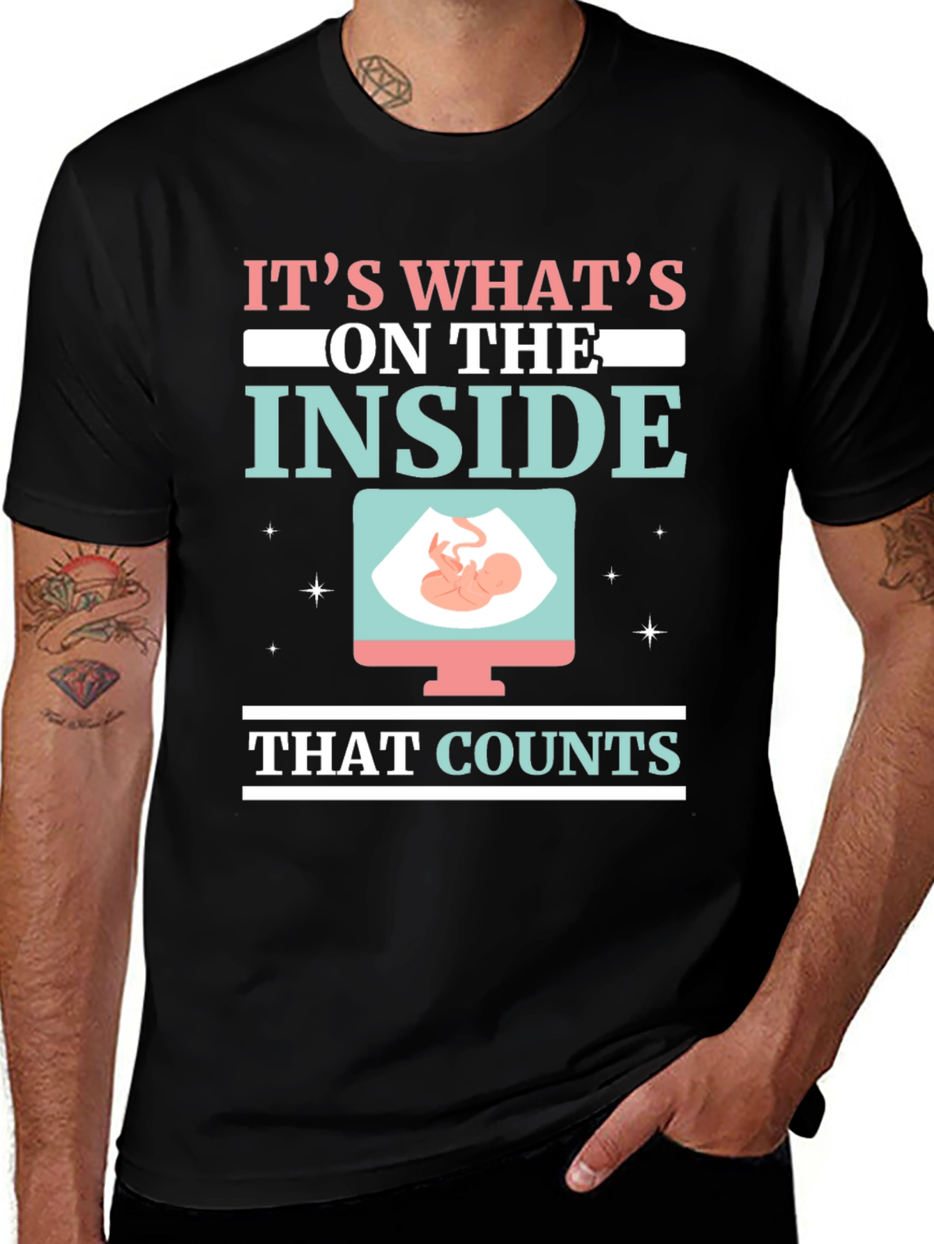 Pregnancy Announcement T-Shirt - It's What's on the Inside That Counts