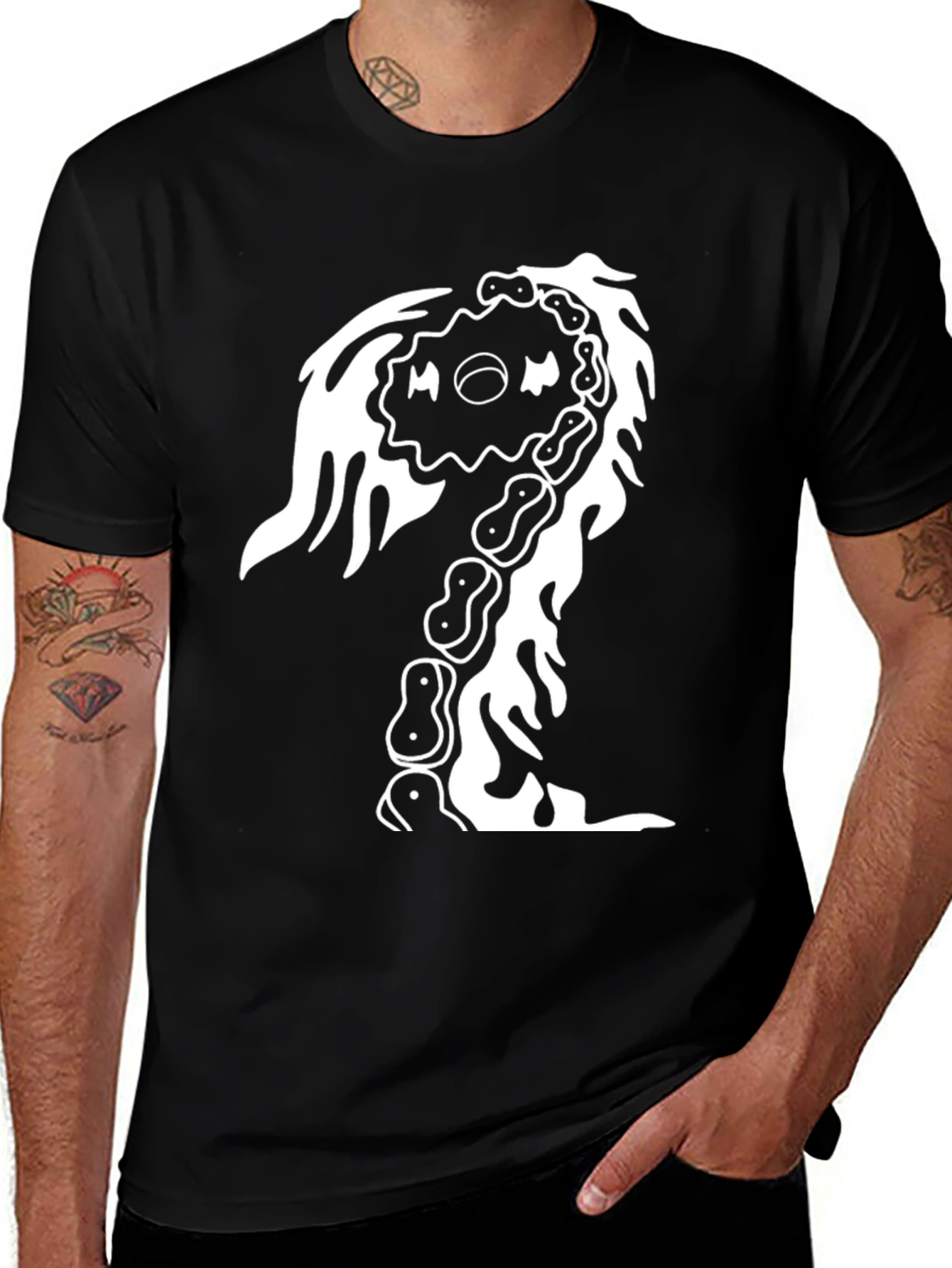 Variant 8 of Unique Graphic Print Black T-Shirt