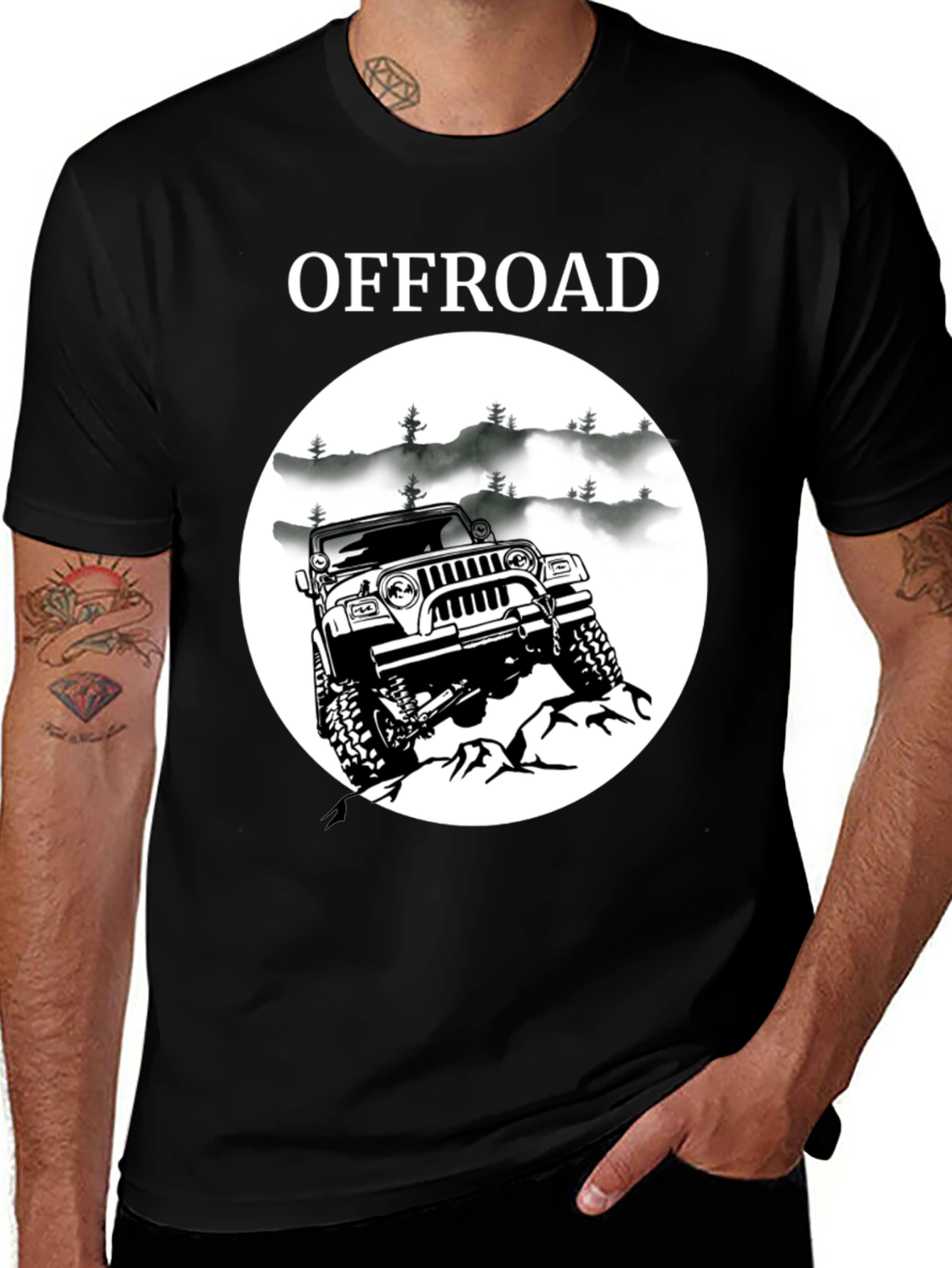 Variant 25 of Offroad Adventure Graphic Tee - Black