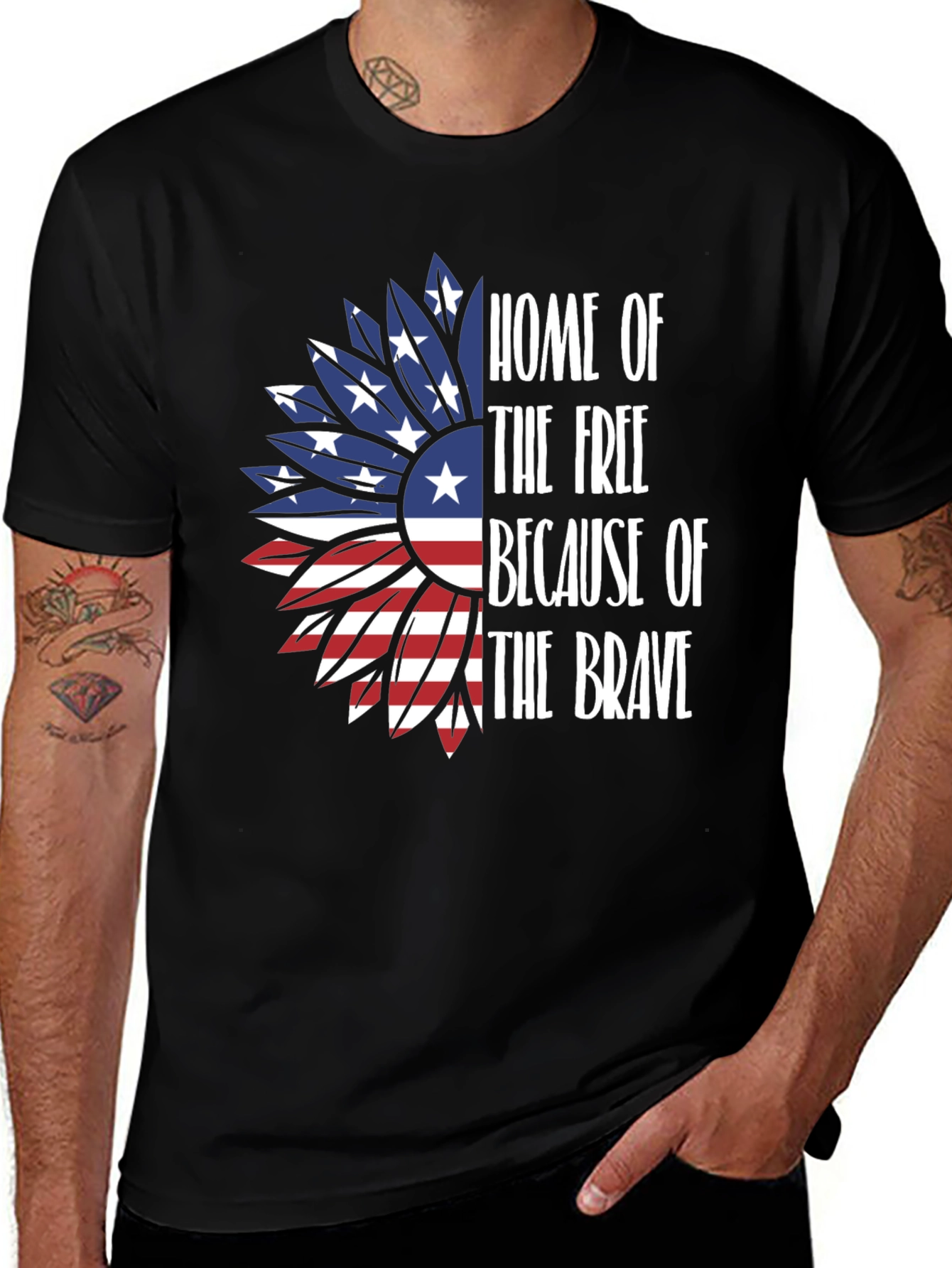 Variant 13 of Patriotic Sunflower T-Shirt - Home of the Free