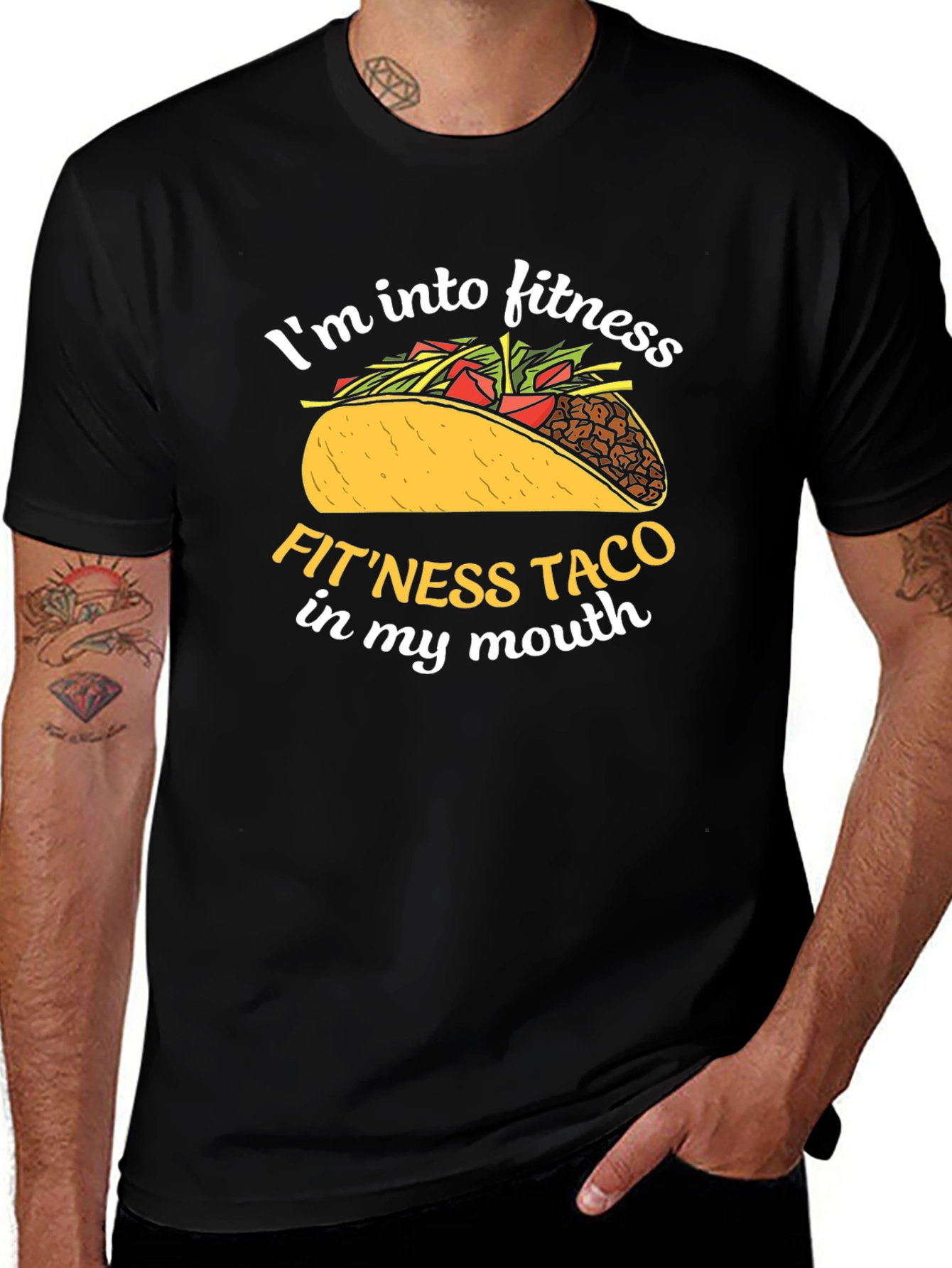 Variant 14 of Fitness Taco Graphic T-Shirt - Funny Workout Tee