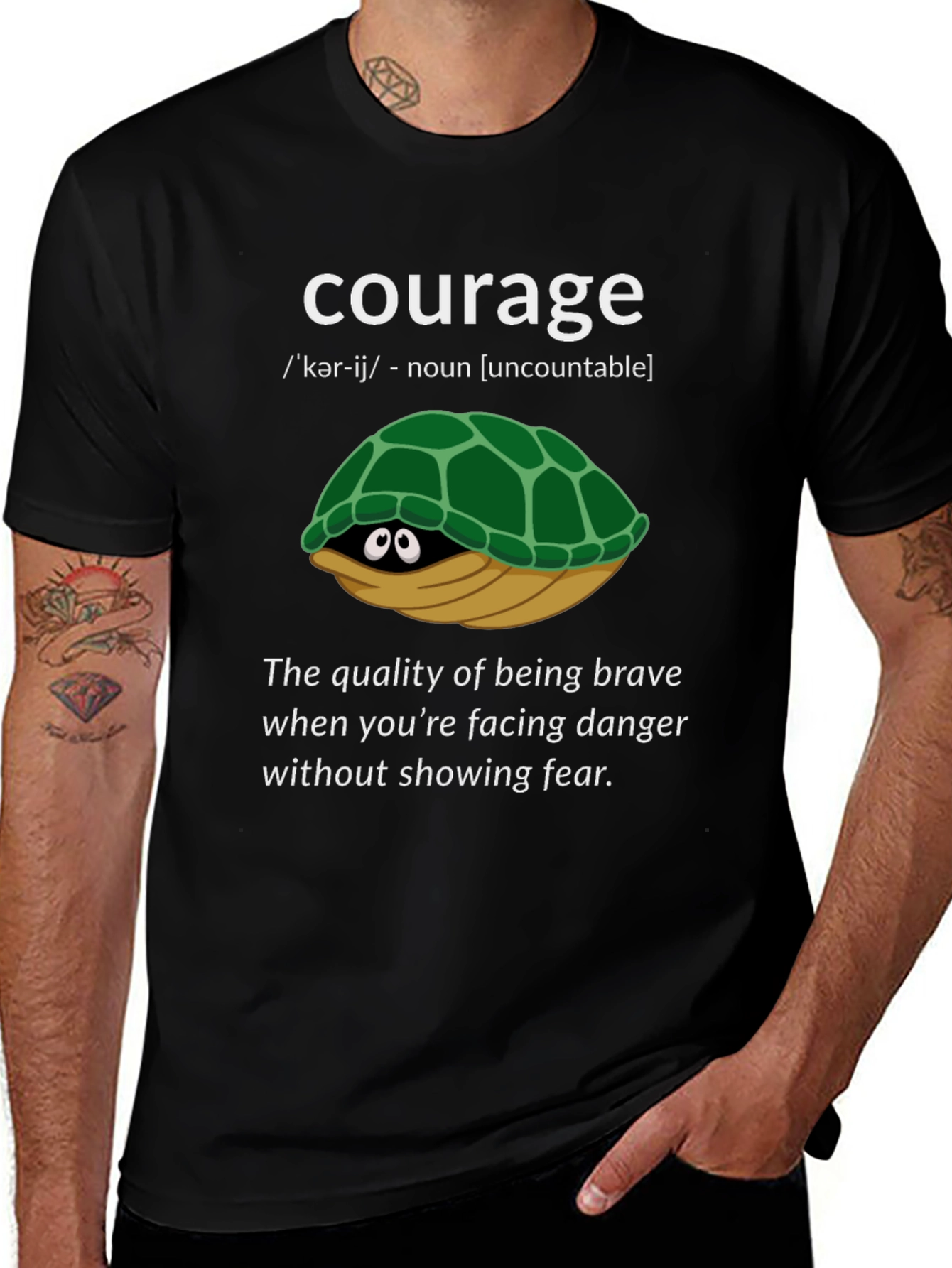 Variant 25 of Courage Turtle Graphic T-Shirt - Definition Tee