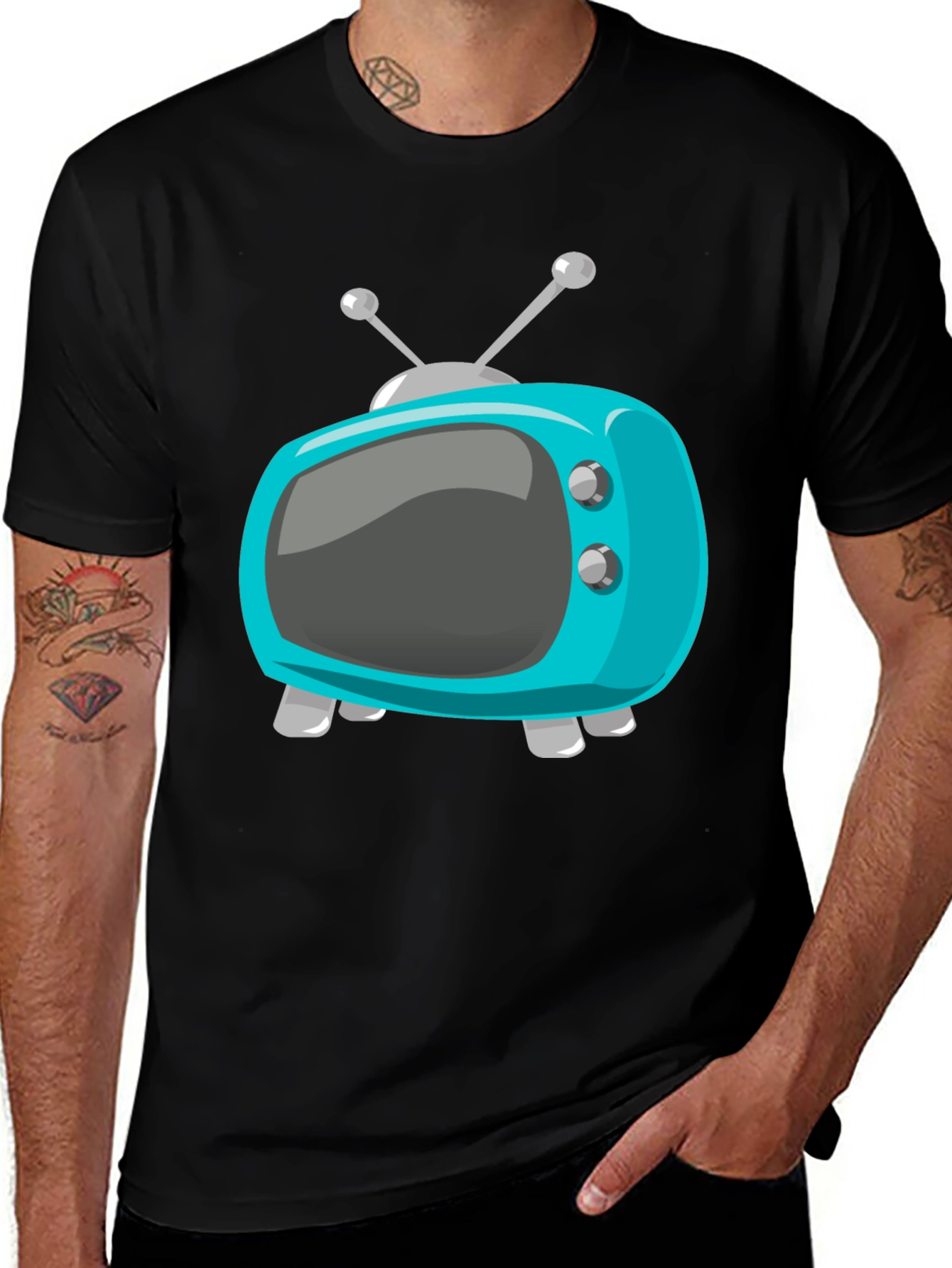 Retro Cartoon TV Graphic T-Shirt