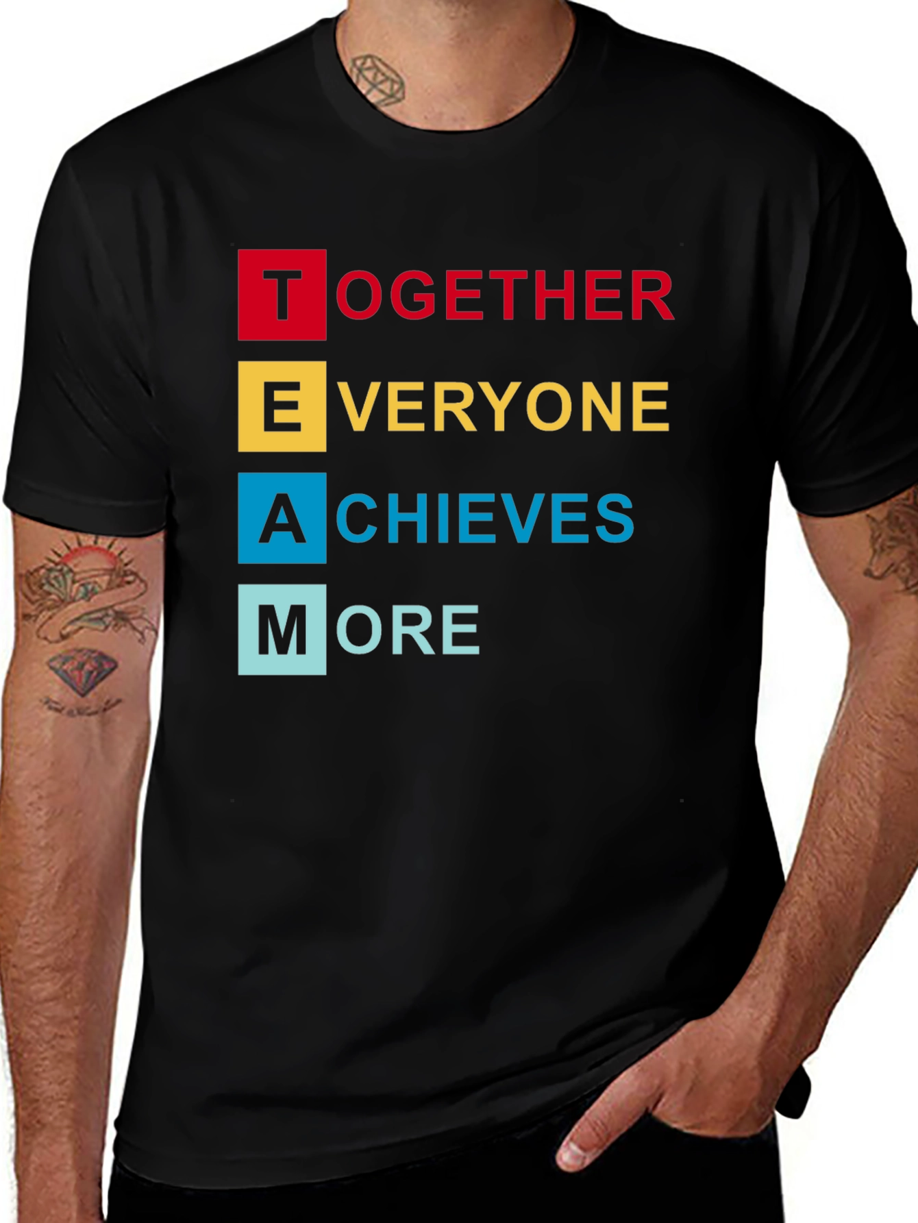 Teamwork Slogan T-Shirt