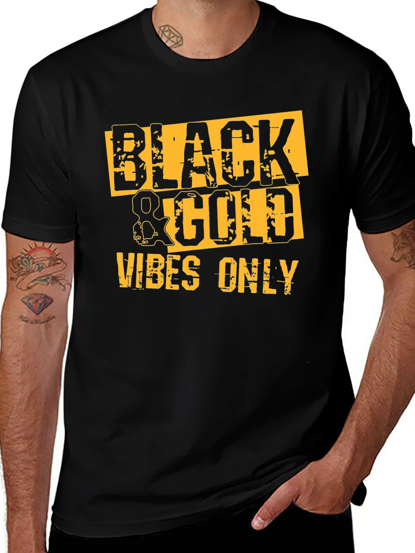 Variant 5 of Black & Gold Vibes Only Graphic Tee
