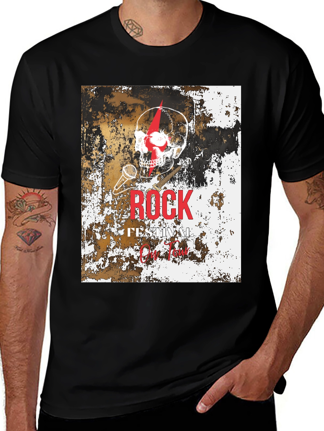Rock Festival Skull Graphic T-Shirt