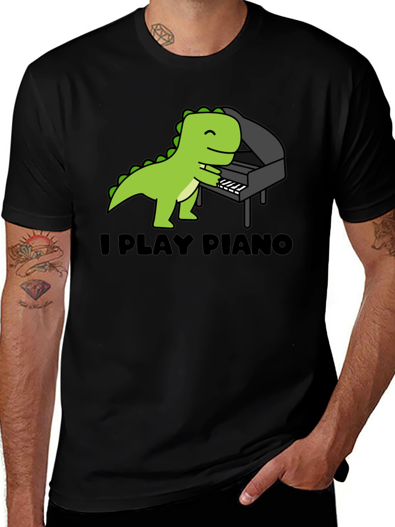 Variant 12 of Dino Piano T-Shirt - Playful Musical Tee