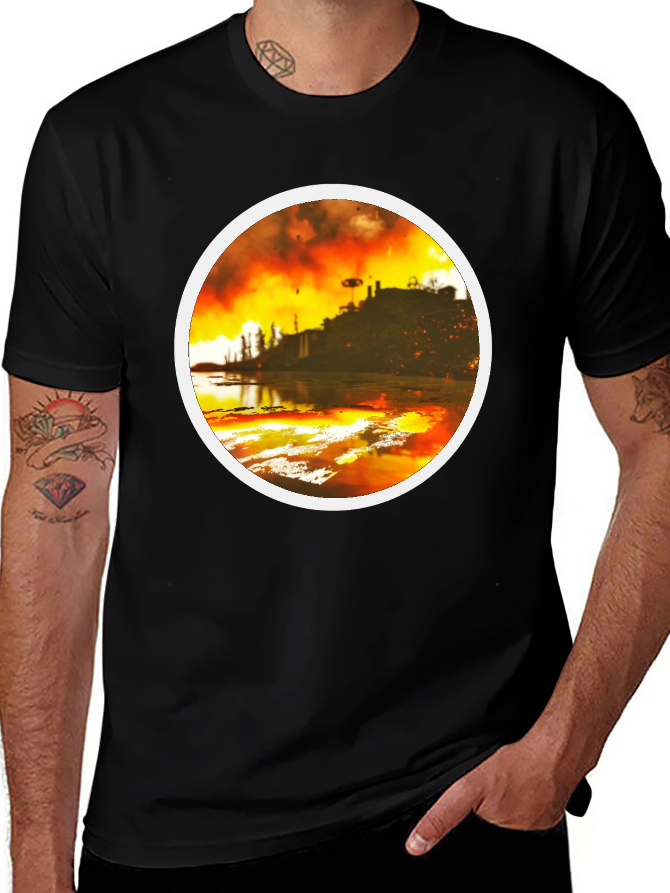 Variant 2 of Apocalyptic City Black T-Shirt