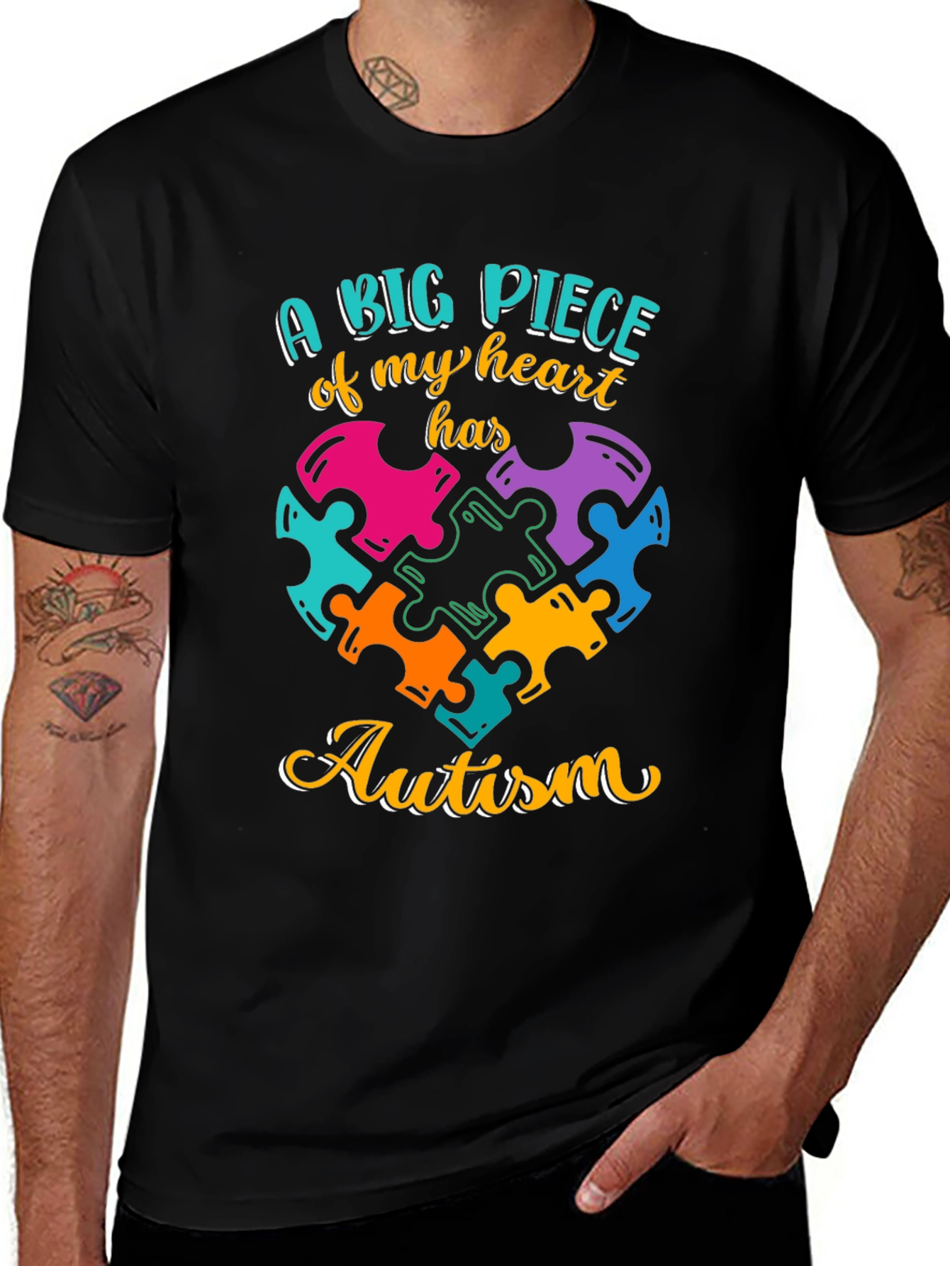 Variant 13 of Autism Awareness Heart Puzzle T-Shirt