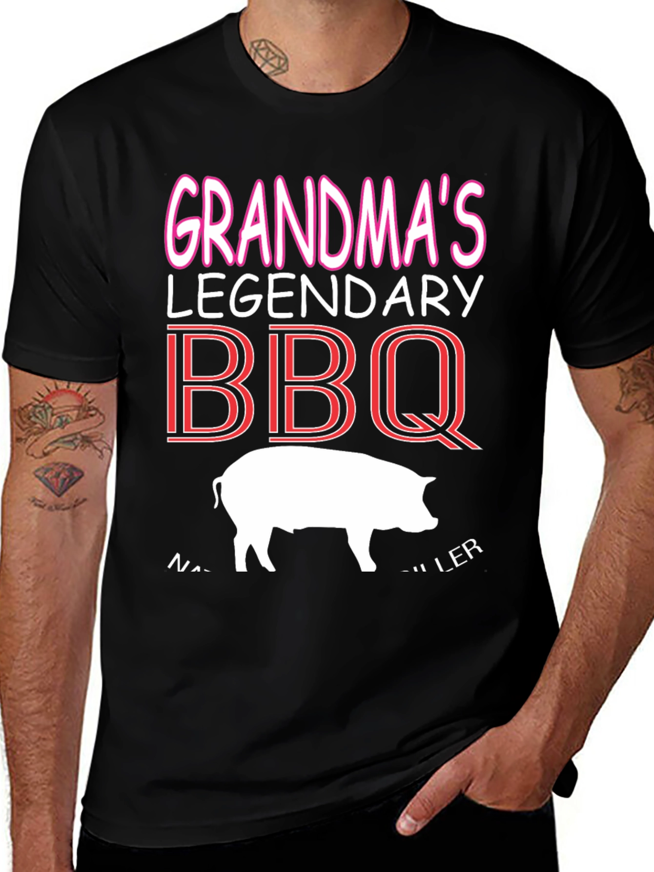 Grandma's Legendary BBQ T-Shirt, Pig Design