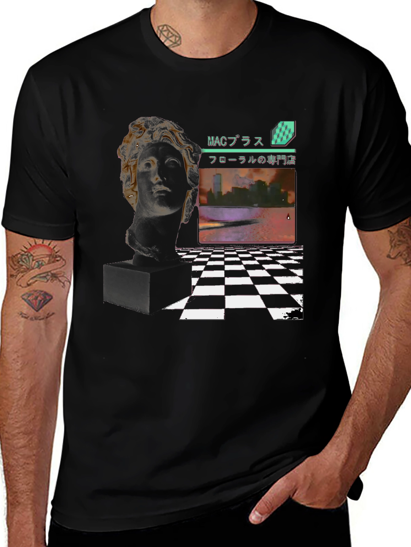 Variant 3 of Vaporwave Aesthetic T-Shirt - Floral Shoppe Design