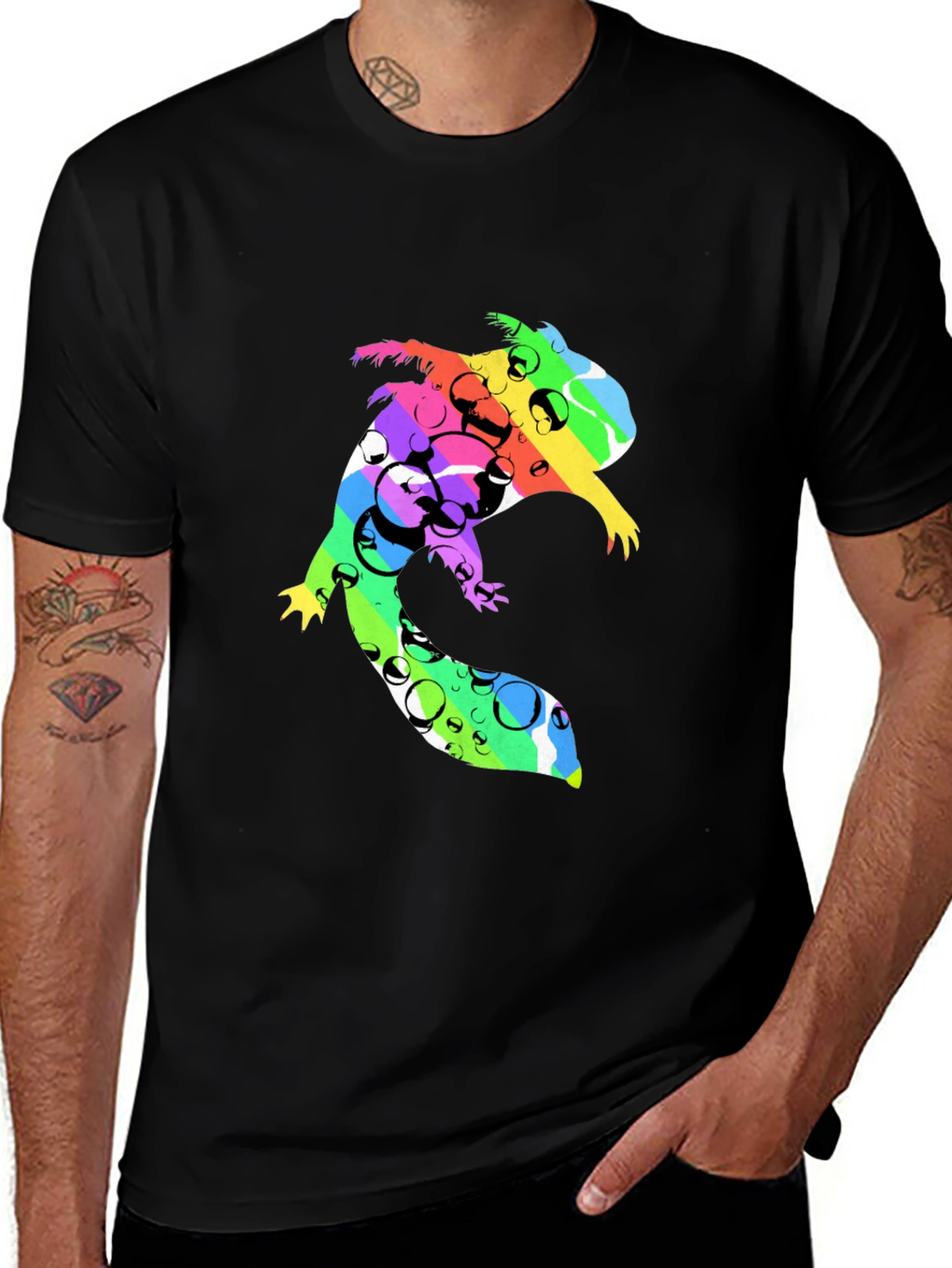 Variant 9 of Vibrant Squirrel Graphic Black T-Shirt