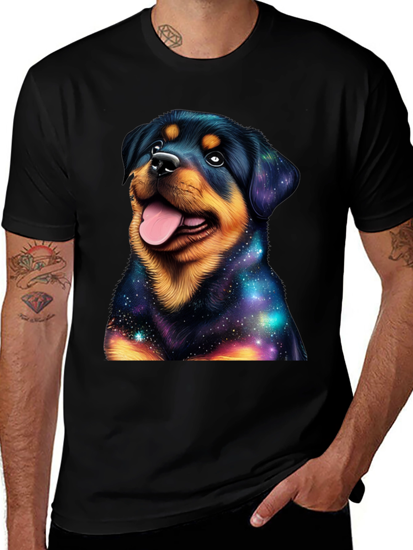 Variant 5 of Galaxy Rottweiler Graphic T-Shirt - Stylish Dog Tee