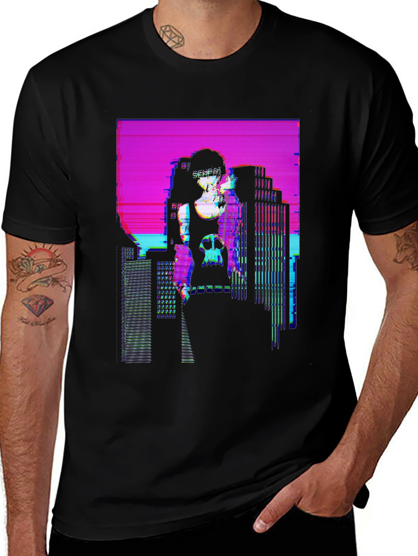 Variant 13 of Vaporwave Cityscape Graphic T-Shirt