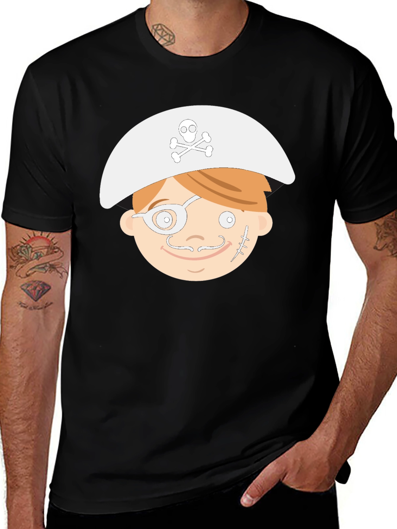 Variant 22 of Cartoon Pirate T-Shirt - Black