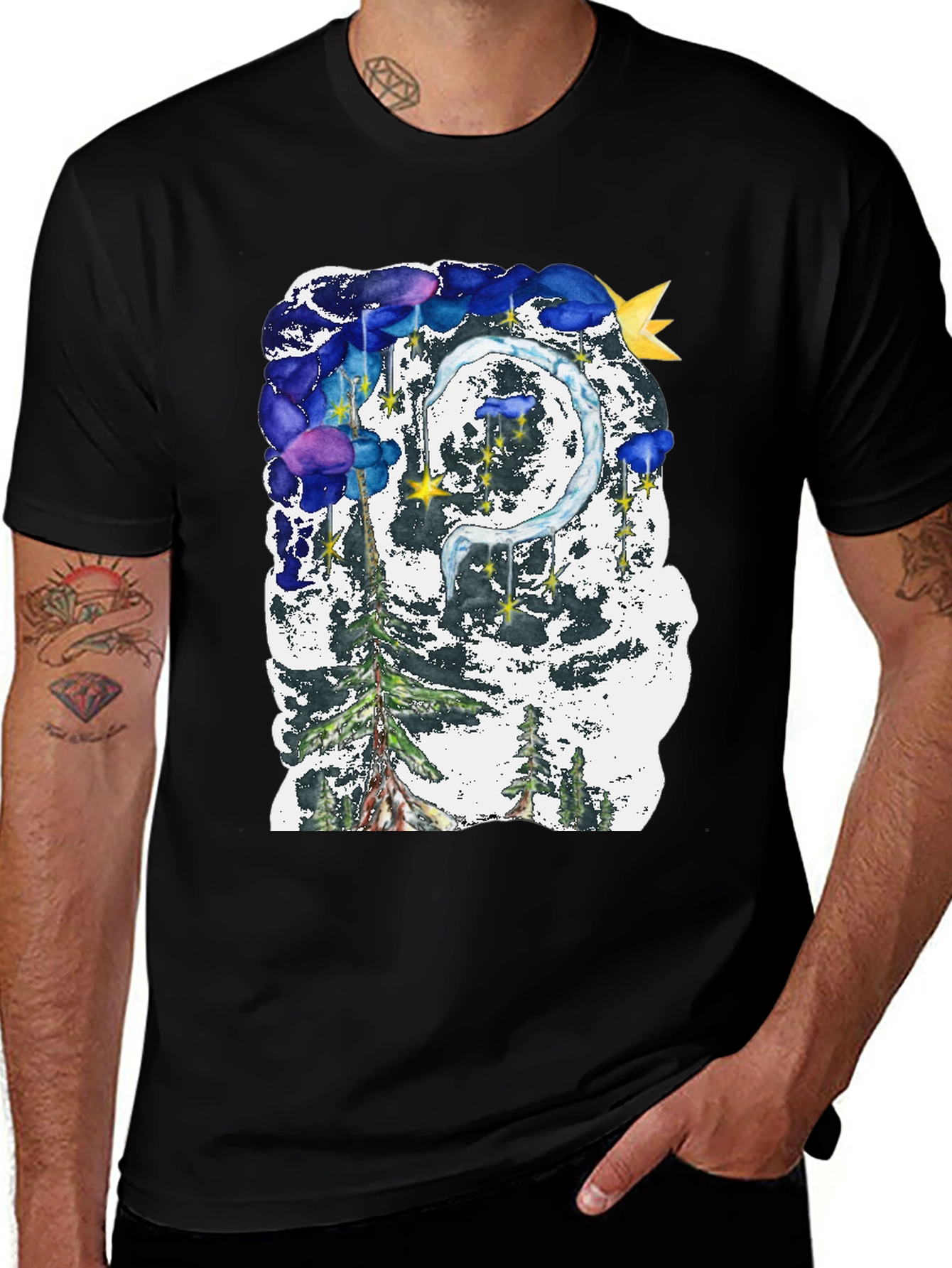 Variant 13 of Watercolor Nightscape T-Shirt