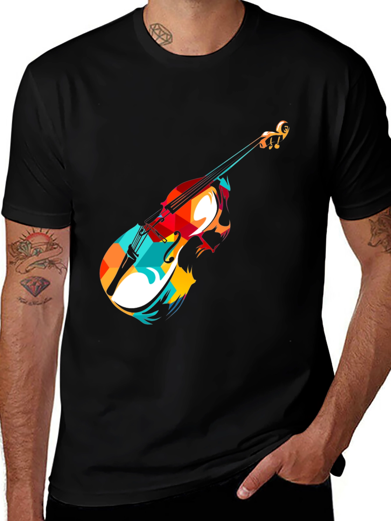 Variant 7 of Violin Graphic Tee - Modern Music Lover Shirt