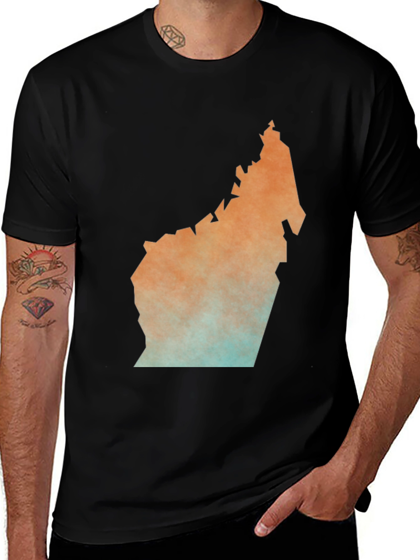 Variant 25 of Unique Map Graphic Tee - Stylish Black T-Shirt