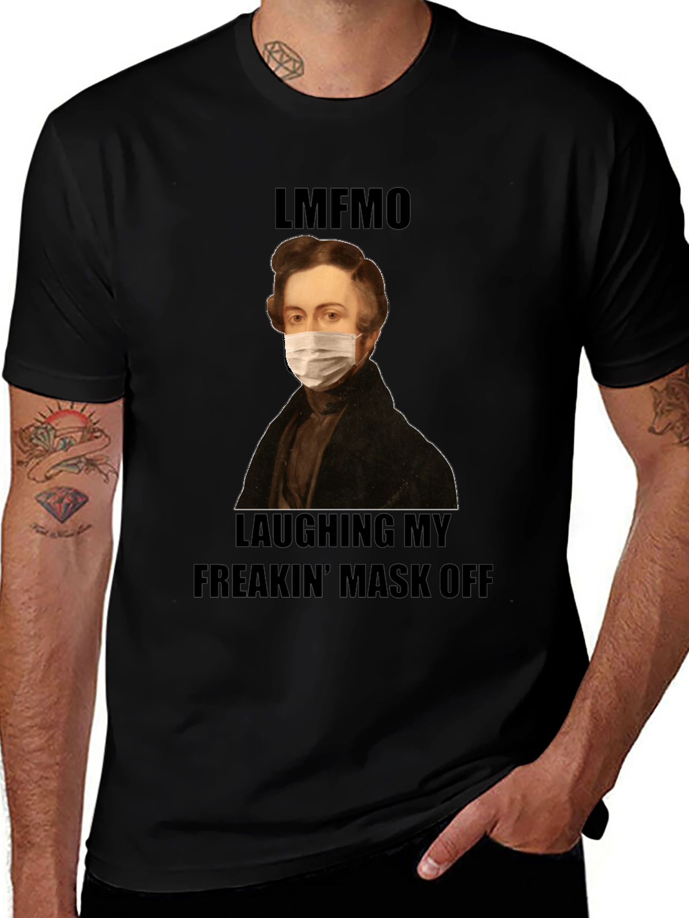 Variant 25 of Funny LMFAO Masked Portrait T-Shirt