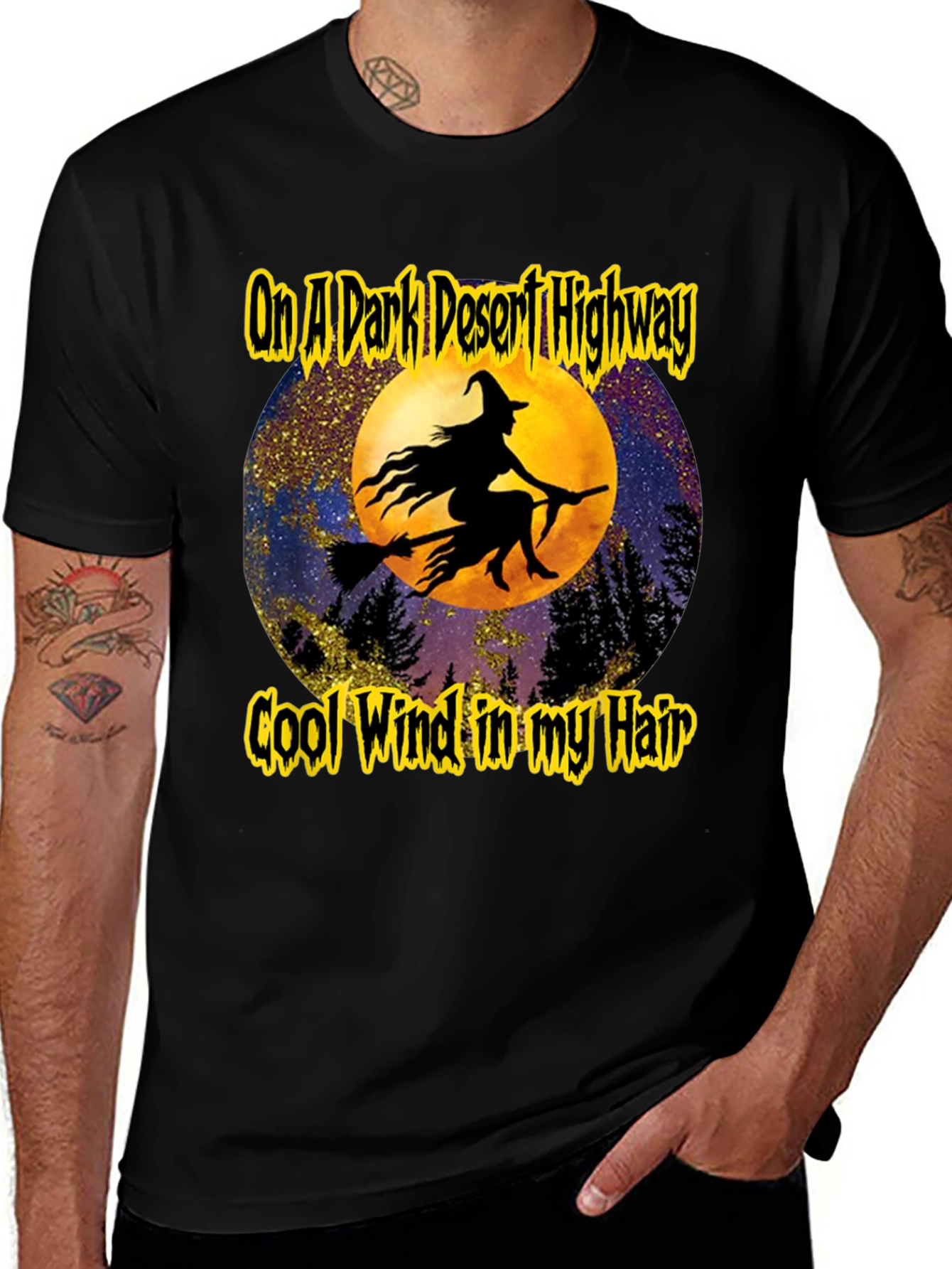 Variant 26 of Witch On A Dark Desert Highway Graphic T-Shirt