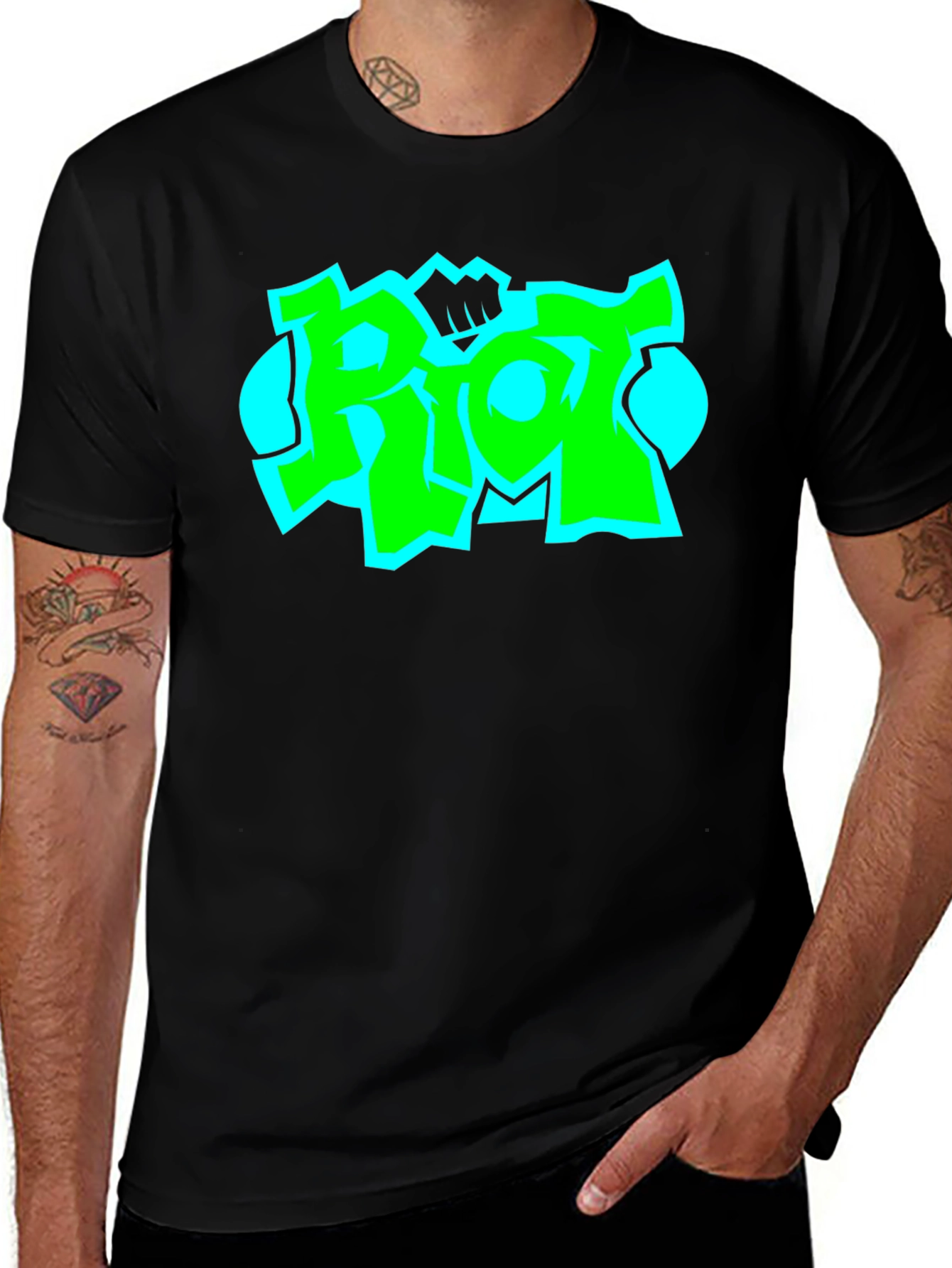 Variant 6 of Riot Graphic Black T-Shirt