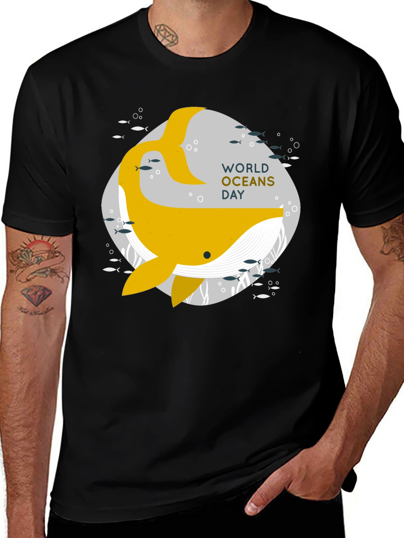 Variant 6 of World Oceans Day Whale T-Shirt