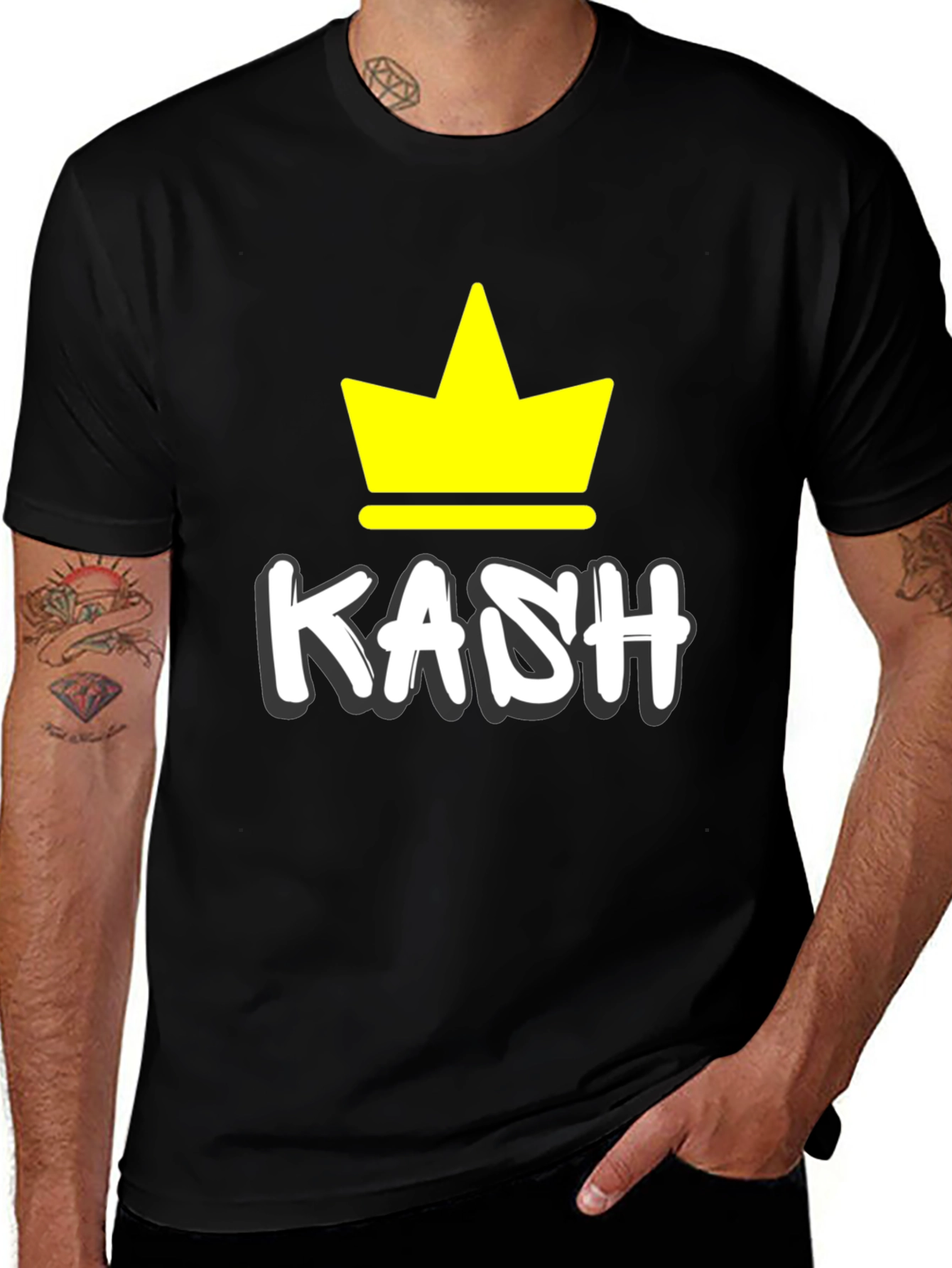 Variant 16 of KASH Crown Graphic Black T-Shirt