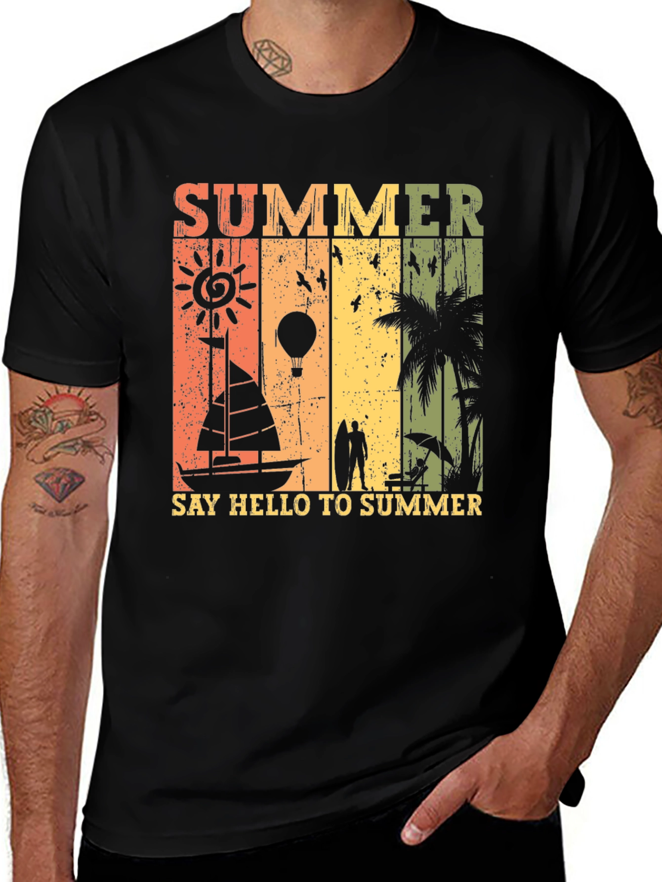Black Summer Vacation T-Shirt: Beach Vibes Tee main image