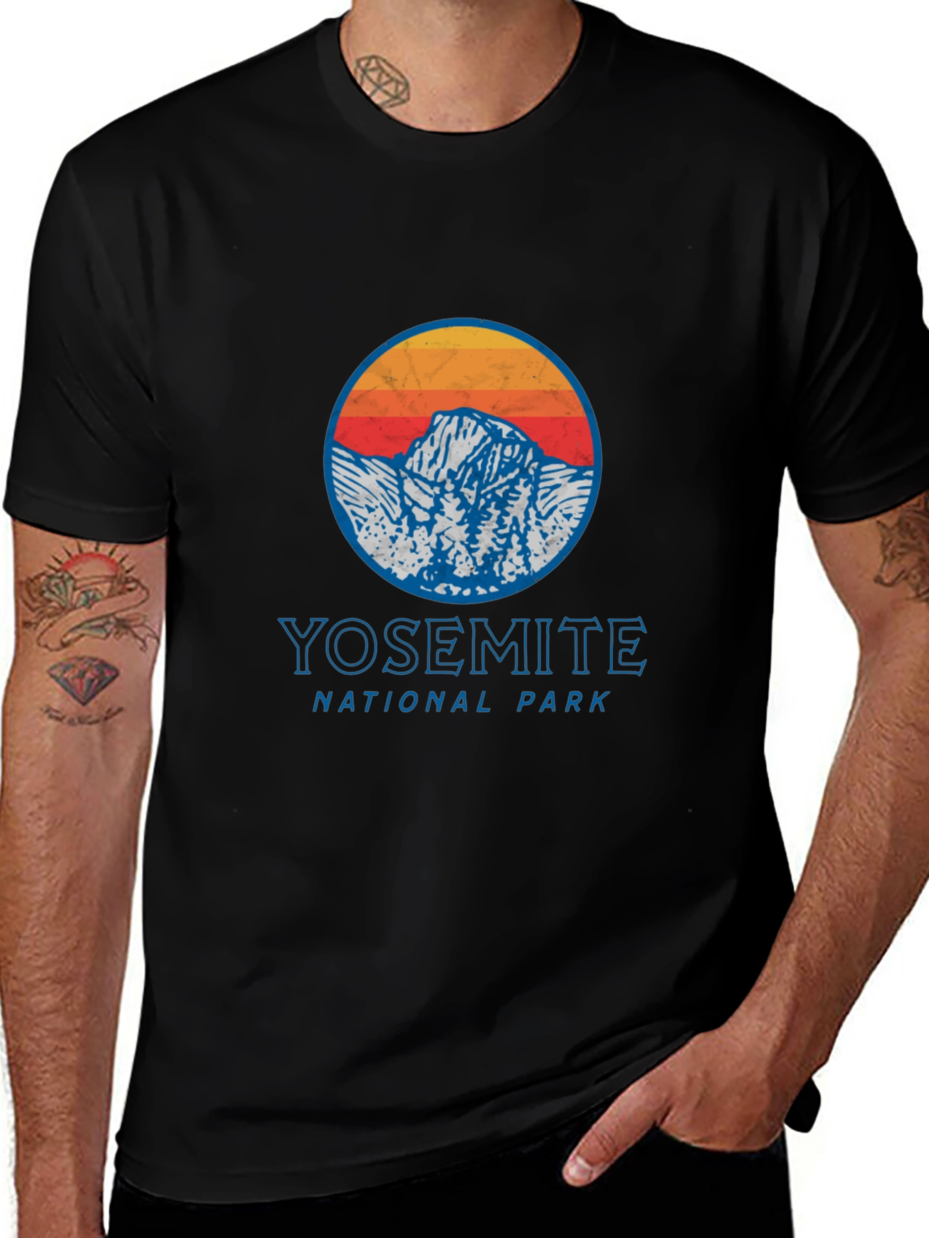 Yosemite National Park Graphic Tee - Retro Mountain Design