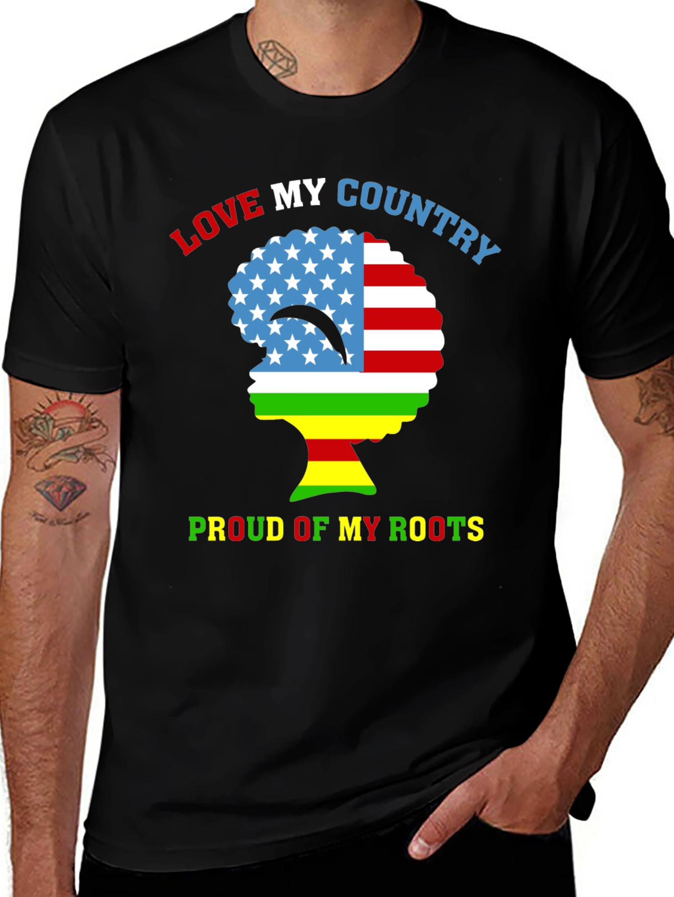 Variant 17 of Patriotic Heritage T-Shirt - Love My Country Proud of Roots