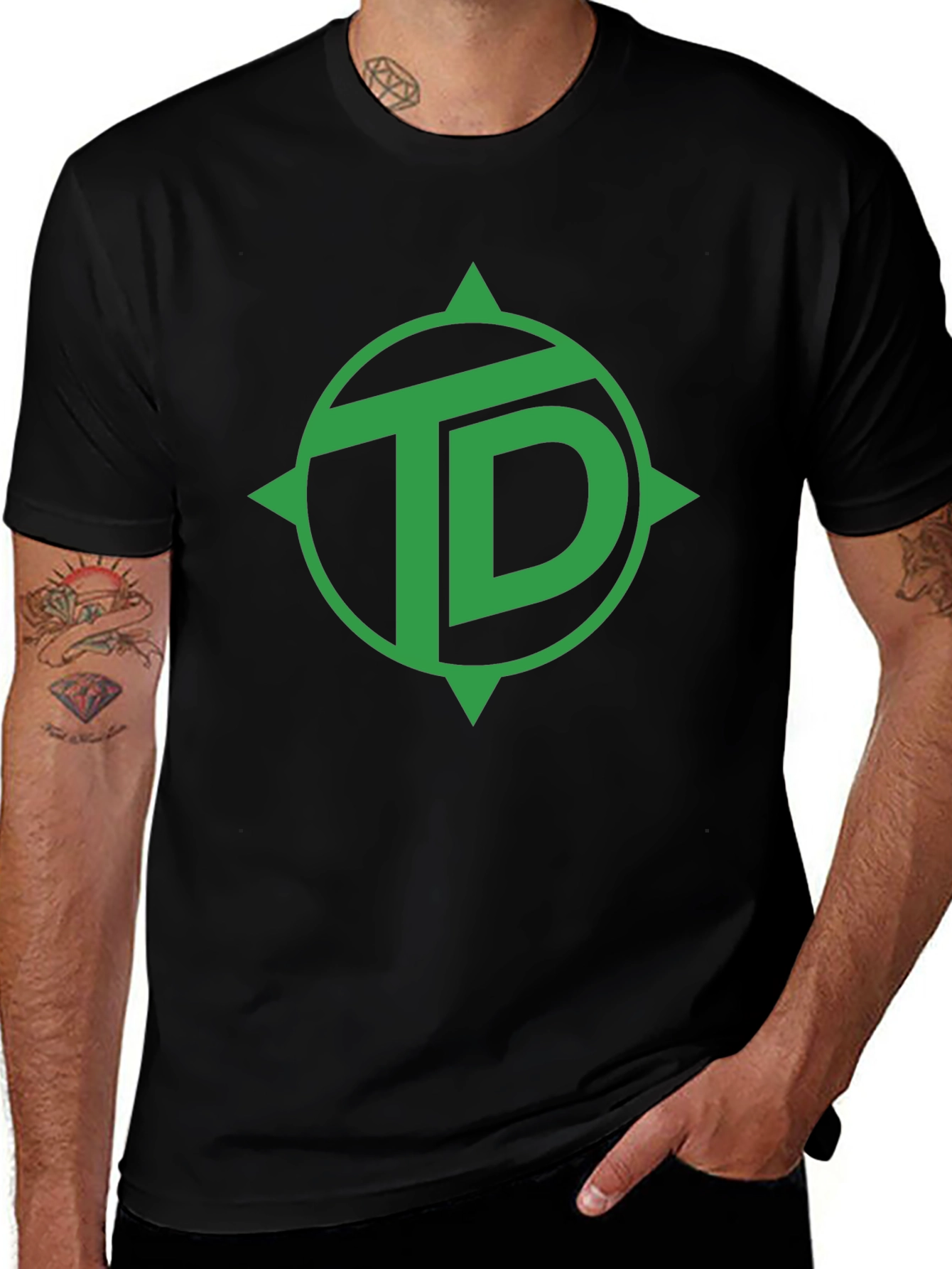 TD Green Logo Black T-Shirt