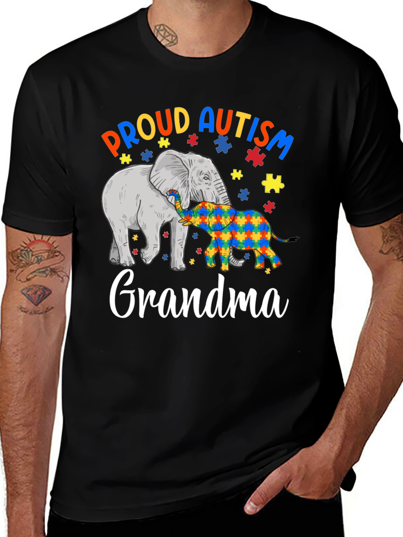 Variant 12 of Proud Autism Grandma Elephant T-Shirt