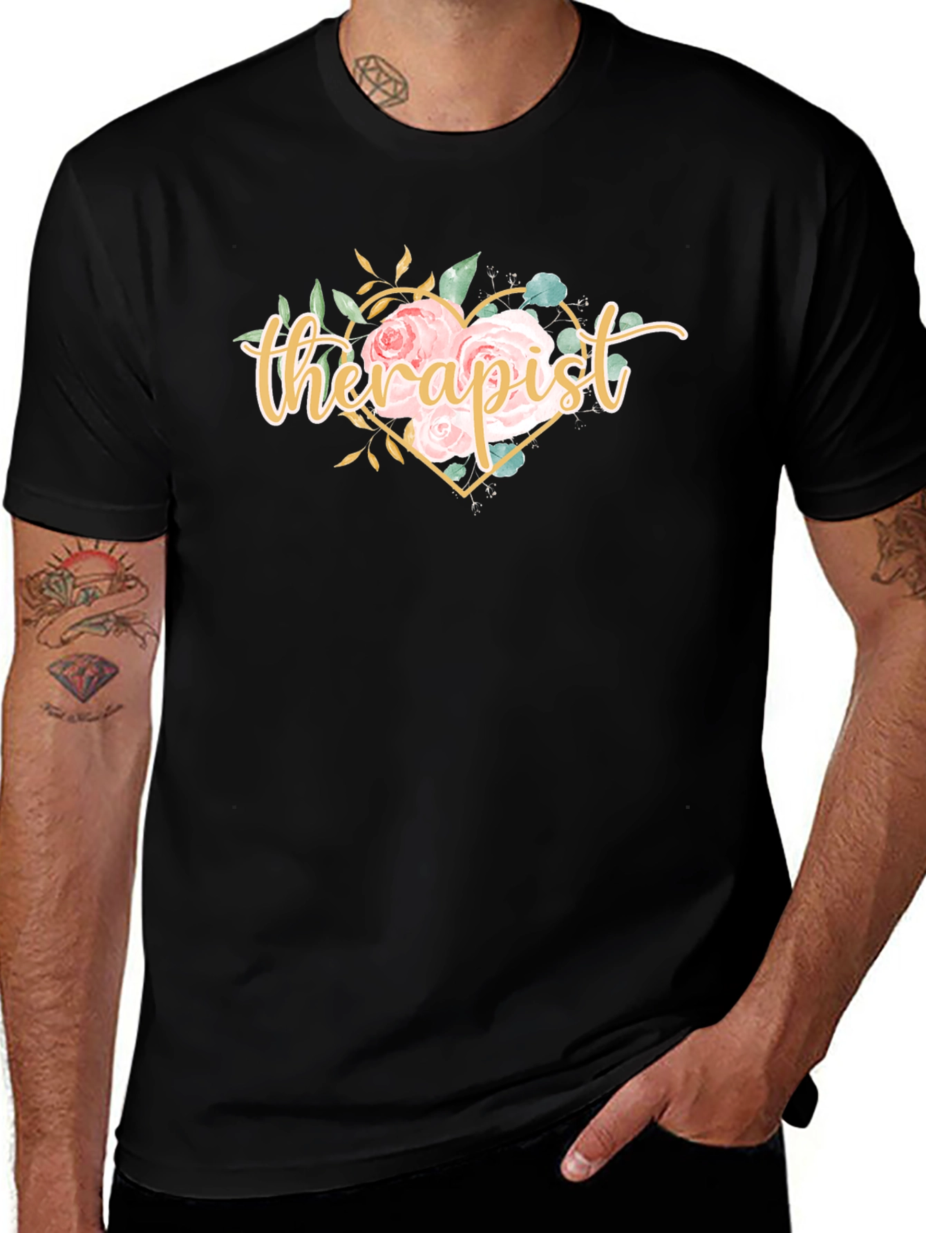 Variant 17 of Floral Heart Therapist T-Shirt