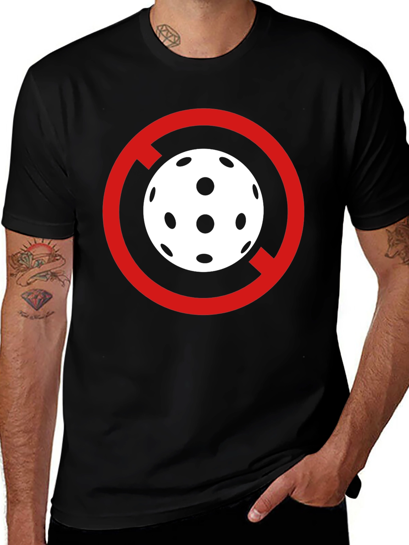 Variant 28 of No Pickleball Allowed Black T-Shirt