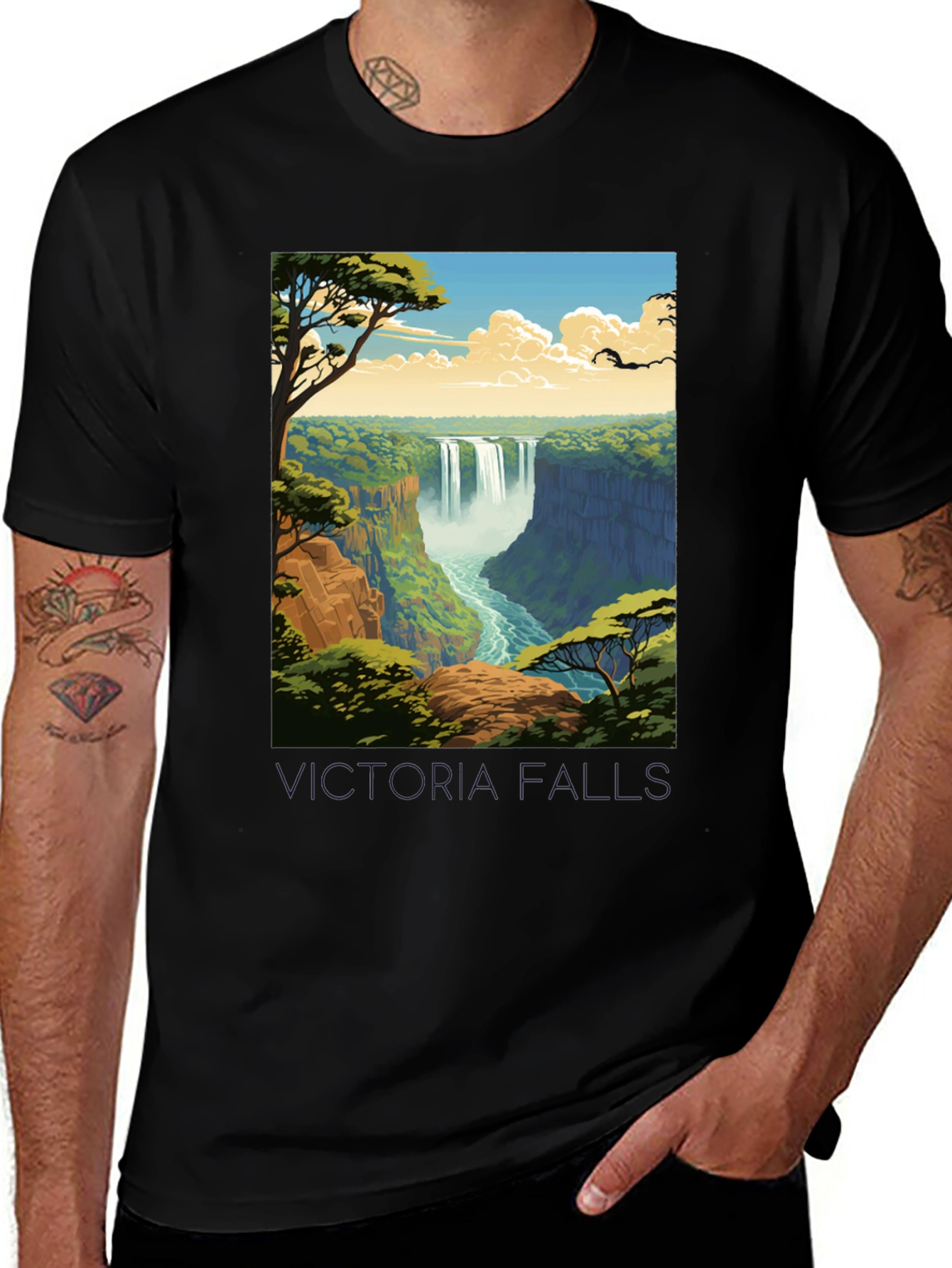 Variant 17 of Victoria Falls T-Shirt - Nature Design Tee