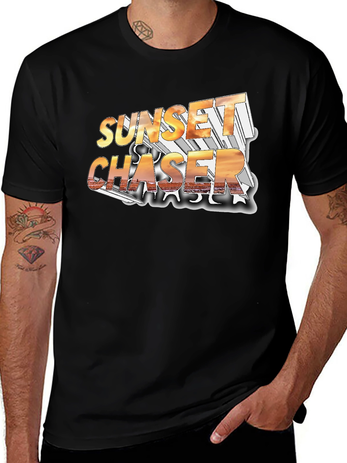 Variant 23 of Sunset Chaser Black Graphic Tee