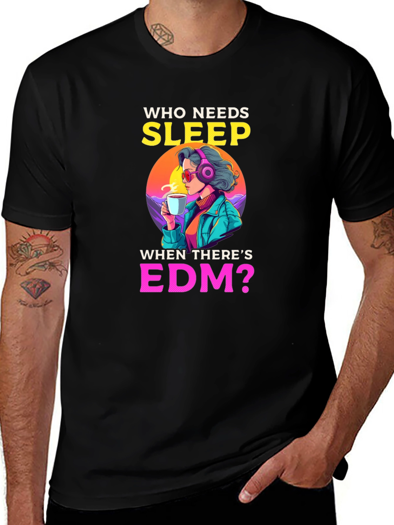 Variant 10 of Who Needs Sleep EDM Graphic Tee