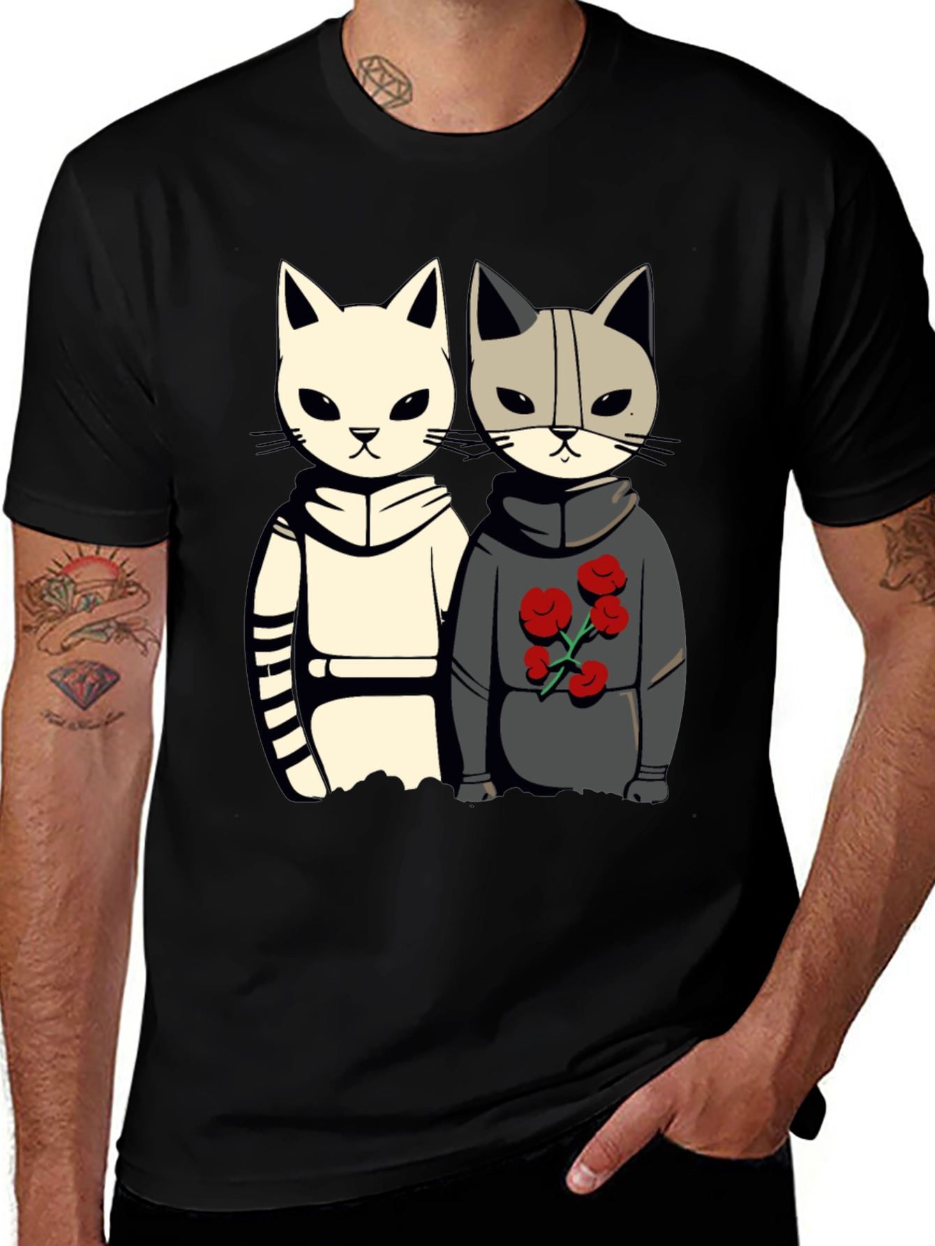Variant 27 of Cat Duo Graphic Tee - Cool & Quirky Unisex T-Shirt