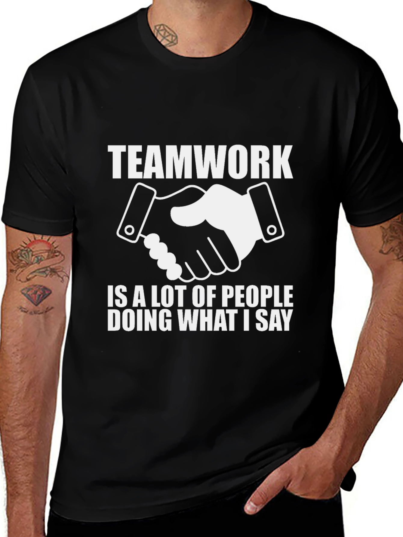 Variant 22 of Teamwork Funny Slogan Black T-Shirt