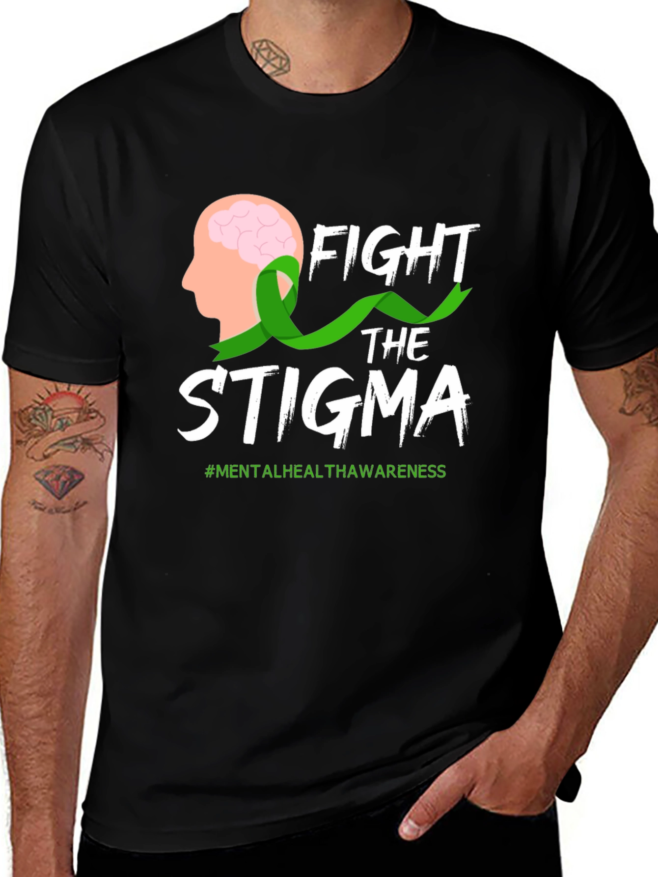 Variant 3 of Fight Stigma T-Shirt Mental Health Awareness Tee