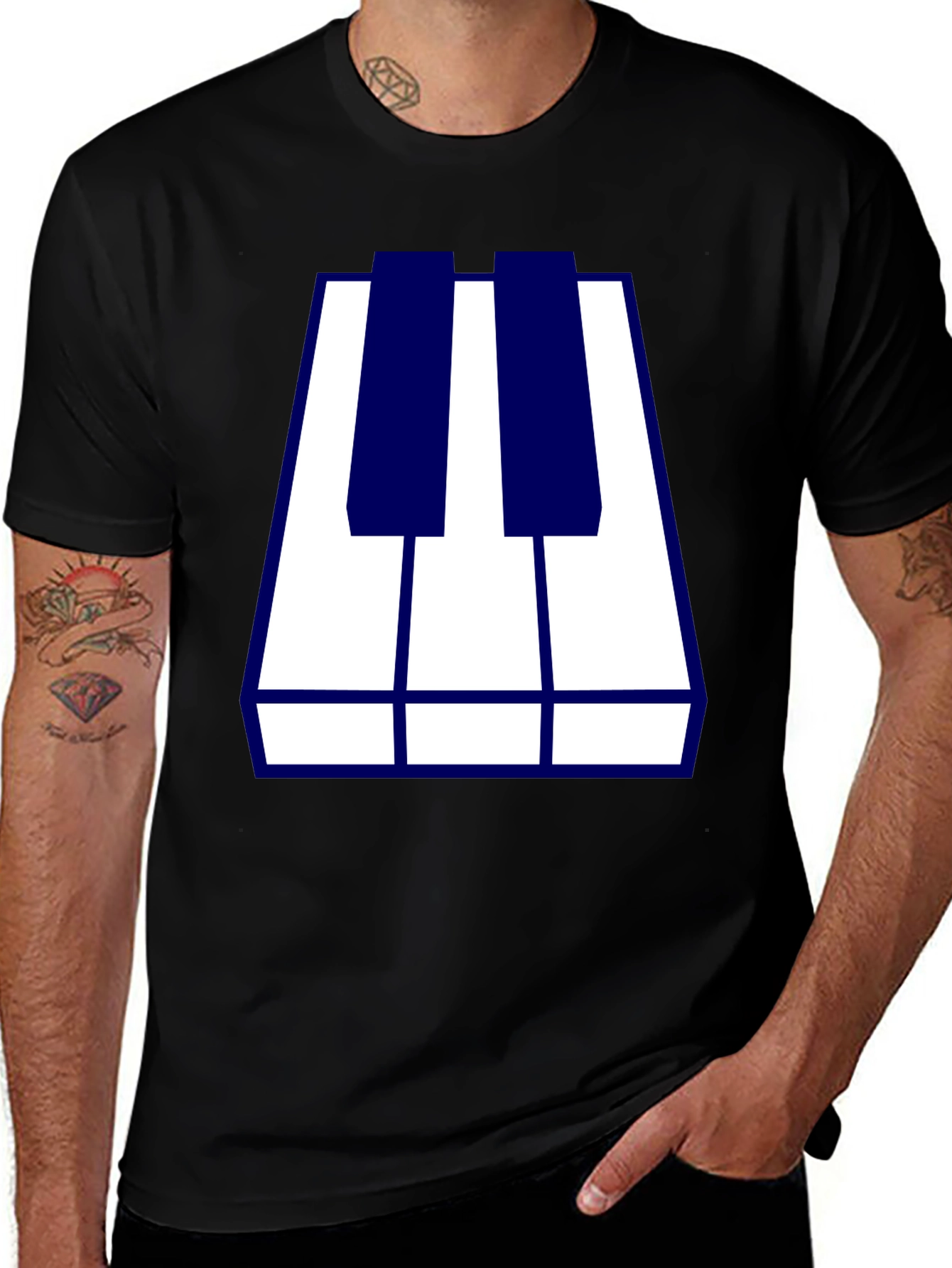 Variant 13 of Piano Keys Graphic Tee - Cool Musician Shirt
