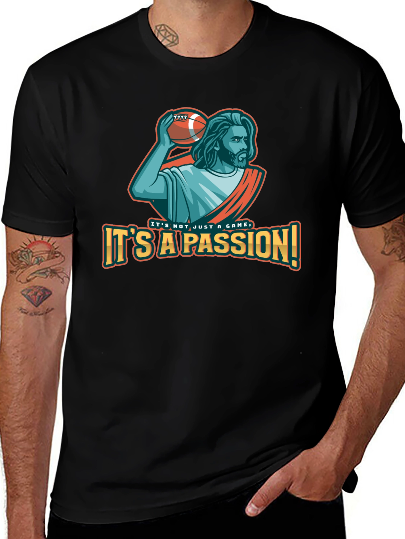 Black It's A Passion! Football T-Shirt main image