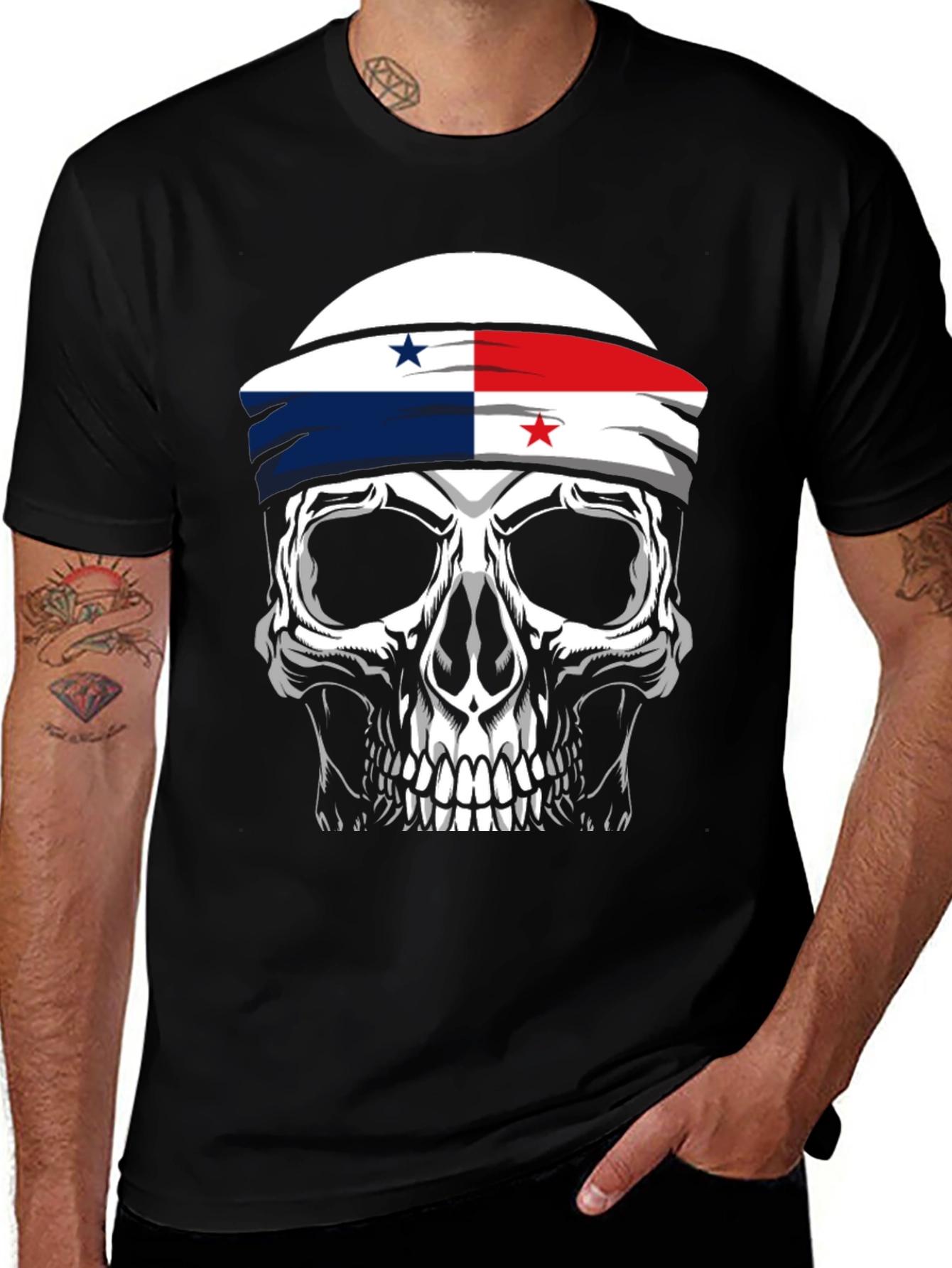 Variant 21 of Skull Panama Flag T-Shirt