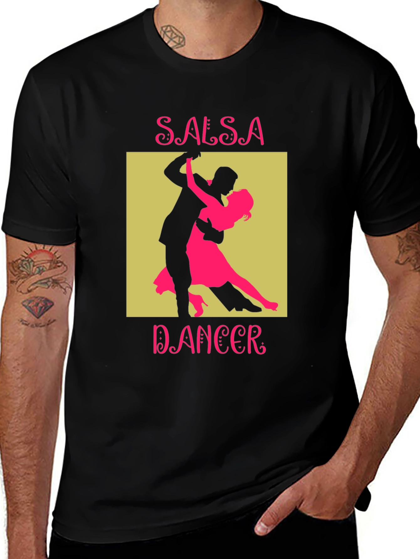 Salsa Dancer Graphic Tee - Black Cotton T-Shirt