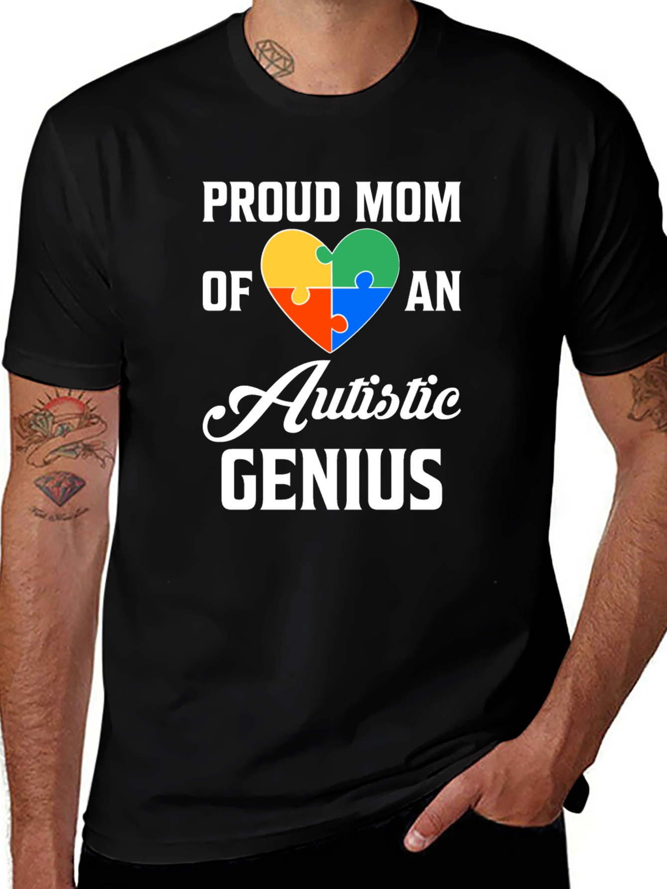 Variant 9 of Proud Mom Autistic Genius T-Shirt