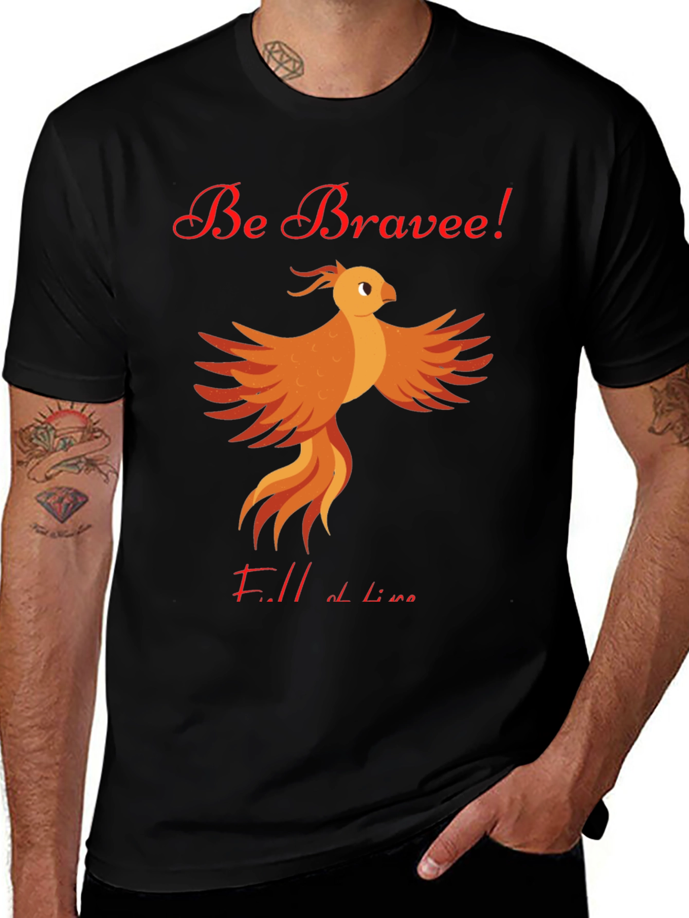Variant 7 of Be Brave Phoenix Graphic Tee - Motivational T-Shirt