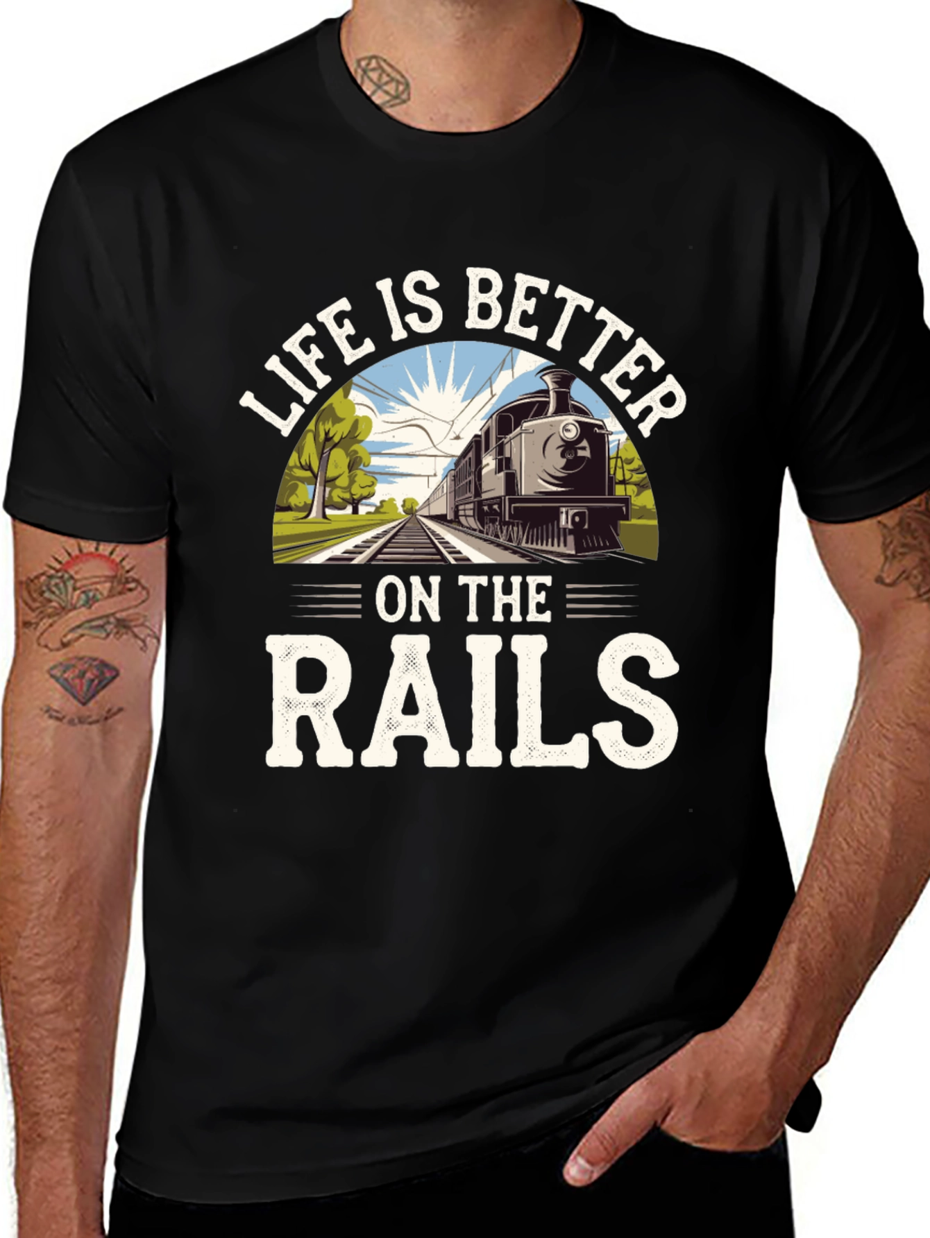 Variant 29 of Life is Better on the Rails Train T-Shirt