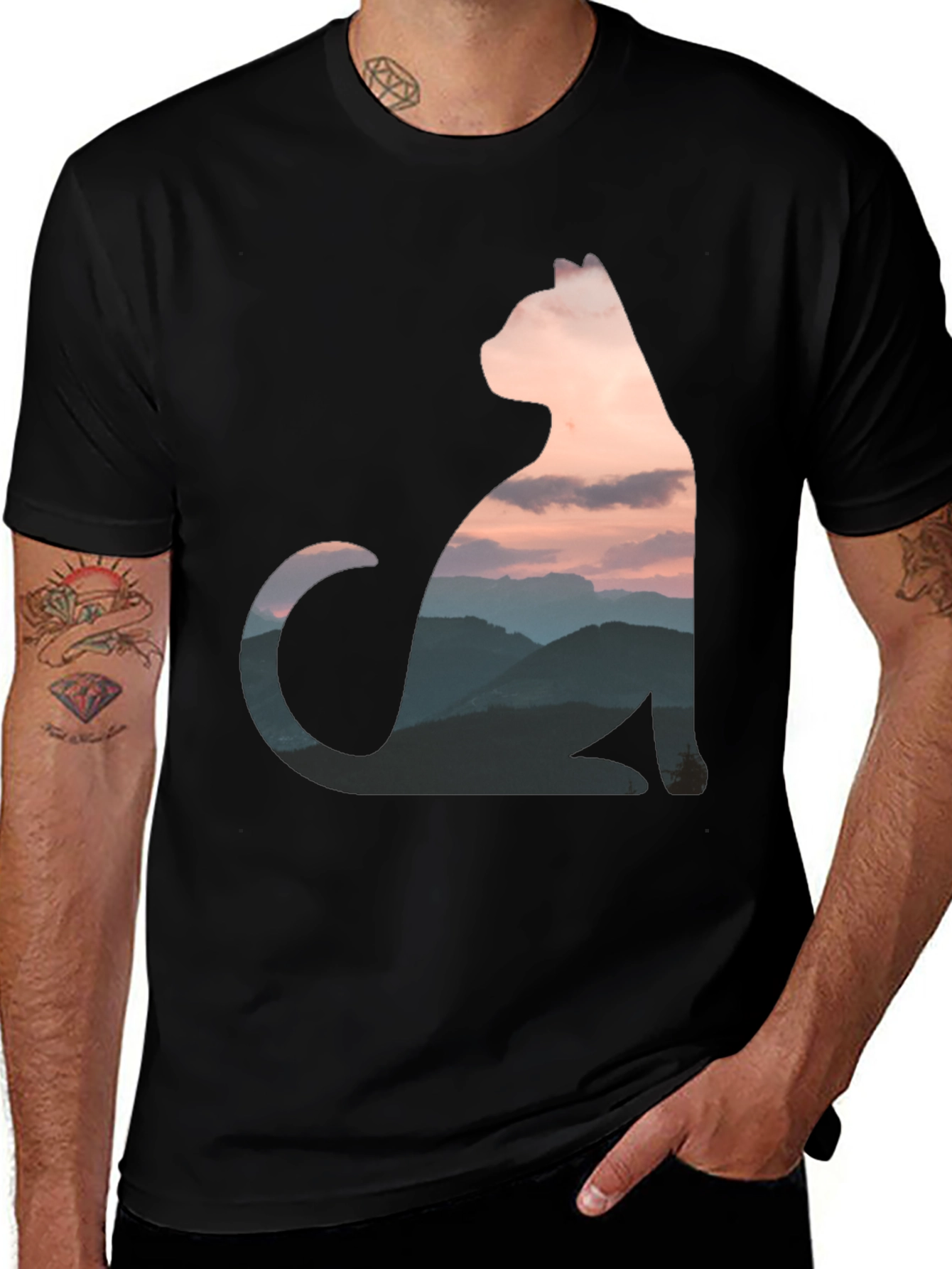Variant 8 of Mountain Cat T-Shirt - Nature Lover's Tee